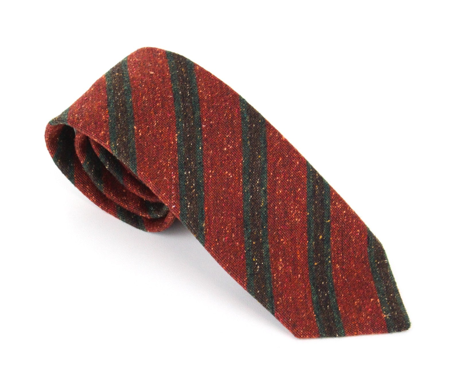 SUITSUPPLY Men Tie ~150 x 8 cm Red Wool Silk Blend Pointed-End Striped Classic