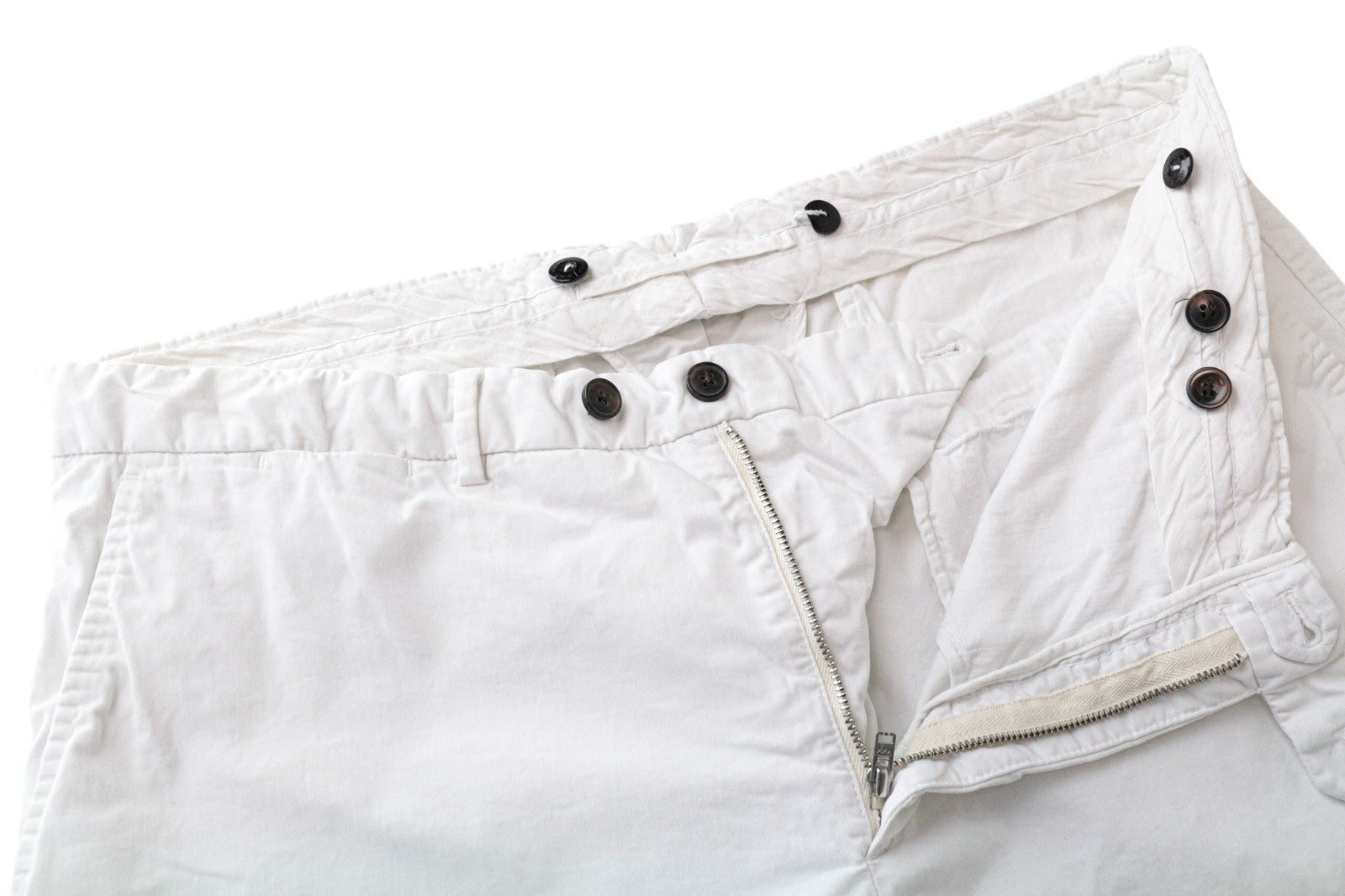 SUITSUPPLY Men Trousers UK42 White Slim Cut Chino Stretch Classic Cotton Blend