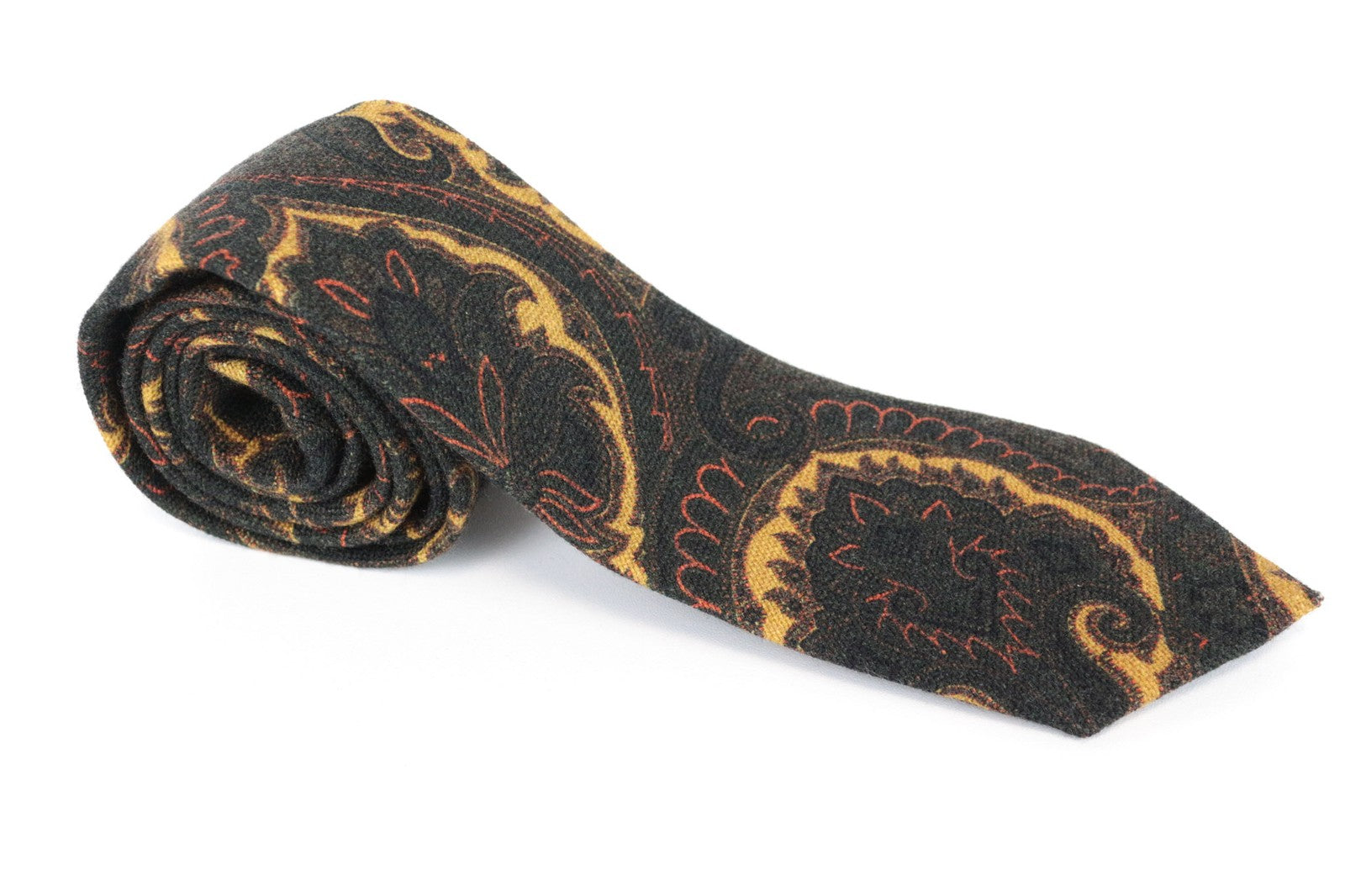 SUITSUPPLY Men Tie 147 x 8 cm Graphic Brown Melange Wool Pointed-End Formal