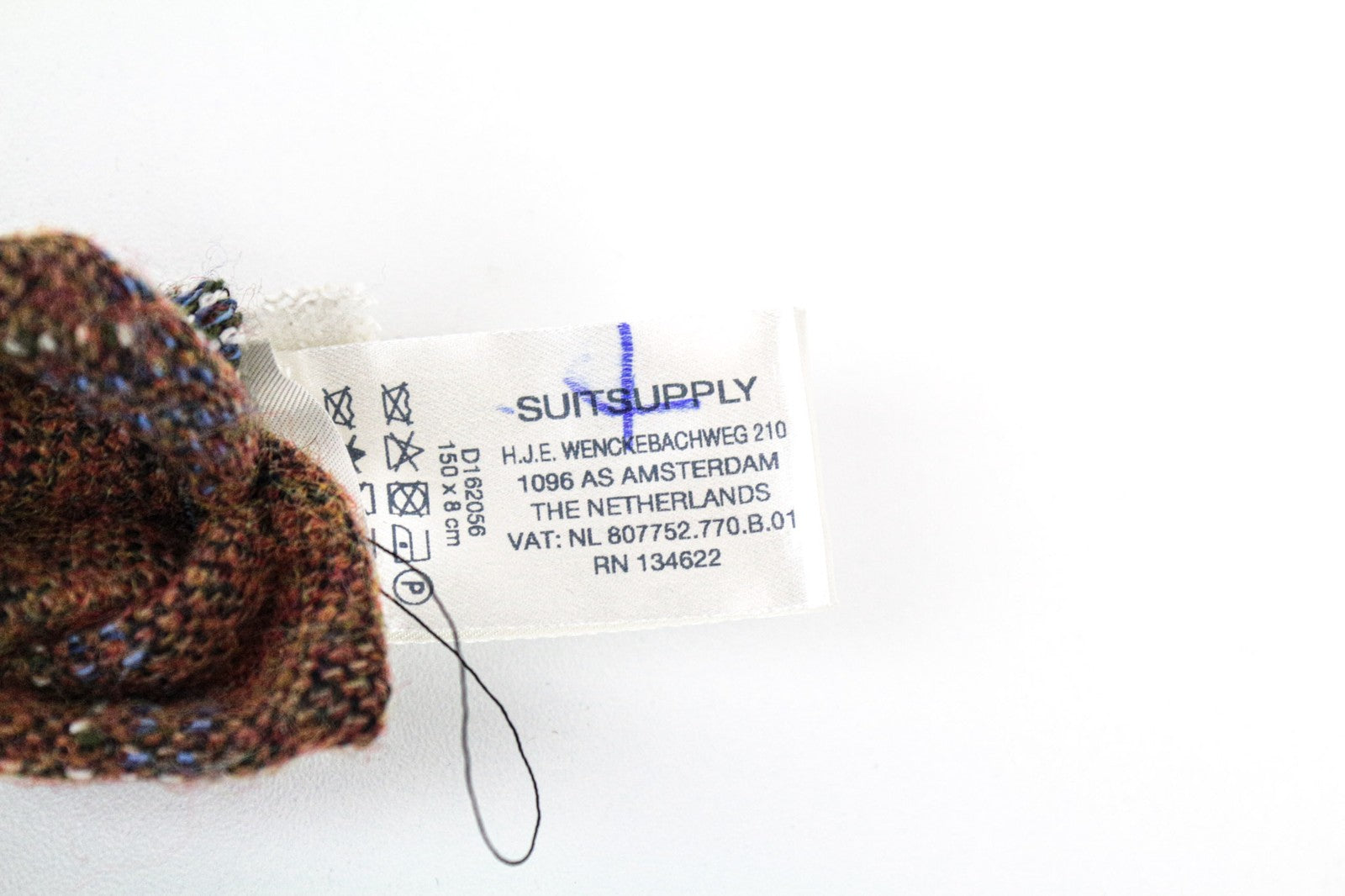 SUITSUPPLY Men Tie 150 x 8 cm Checked Brown Melange Pointed-End Formal Knit