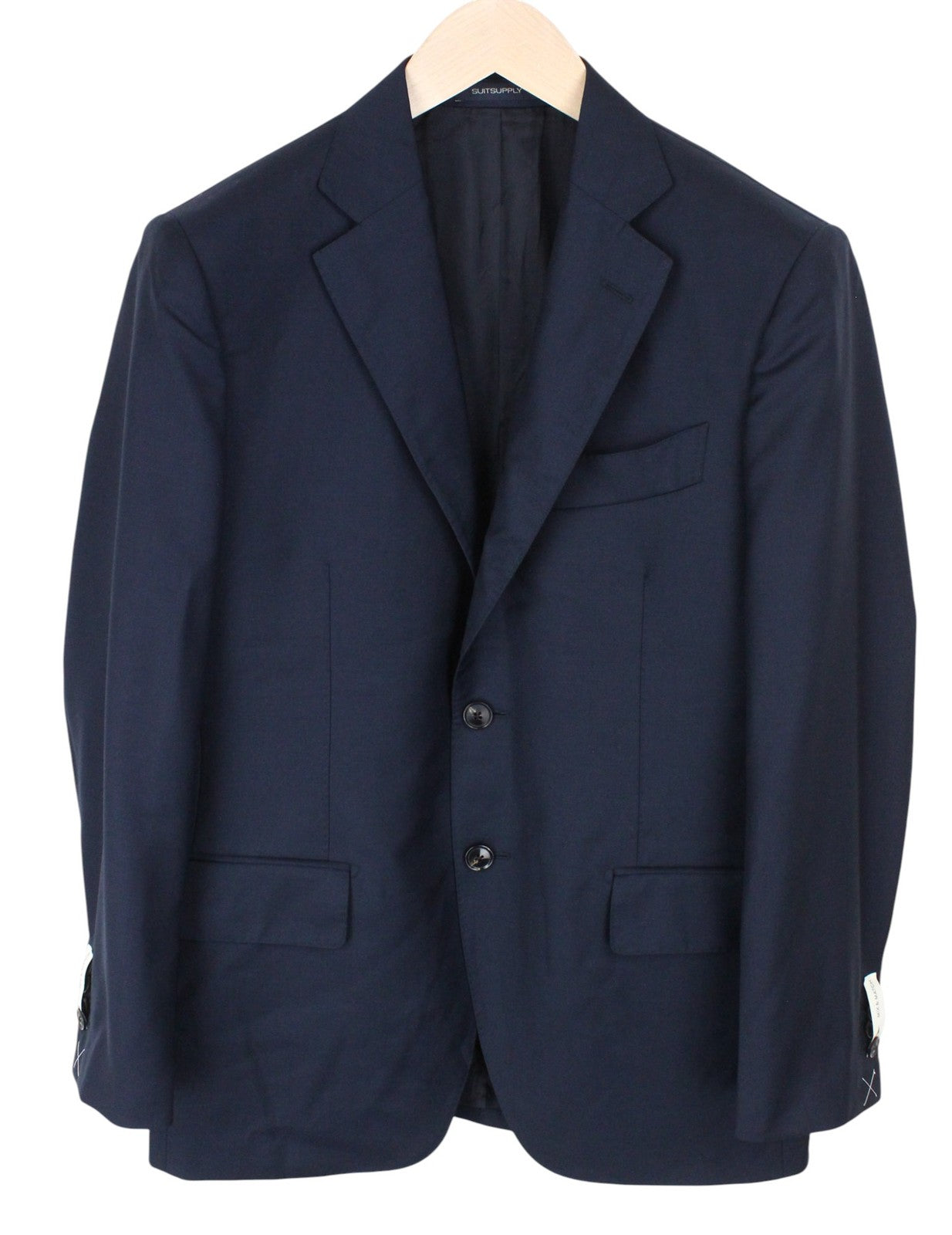 SUITSUPPLY Lazio Men Suit UK42S Slim Blue Pure Wool Super 110's Formal 2 Piece