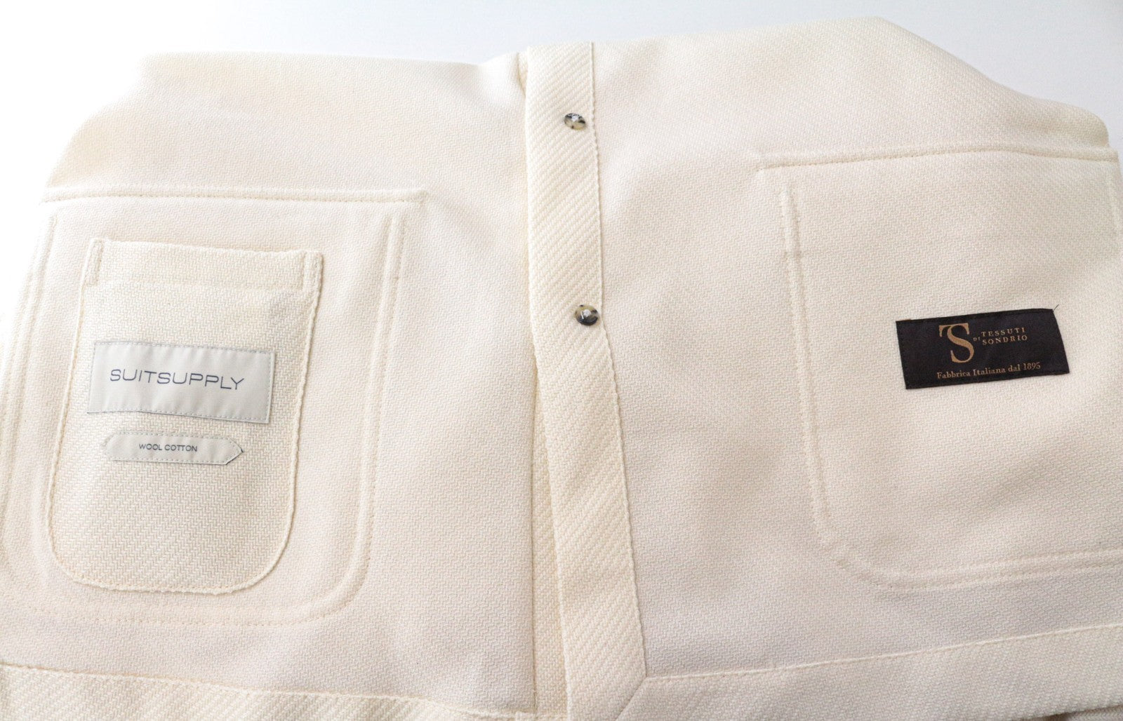 SUITSUPPLY William Men Jacket UK42R Lightweight Beige Wool Cotton Unlined