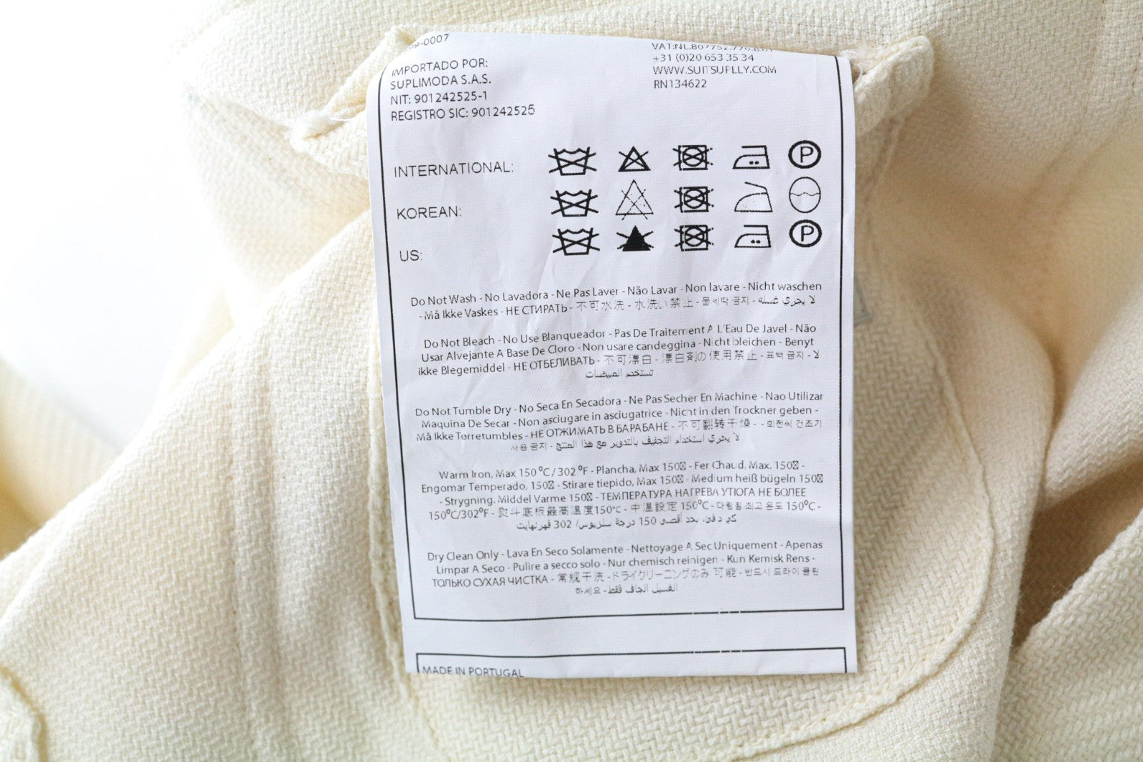 SUITSUPPLY William Men Jacket UK42R Lightweight Beige Wool Cotton Unlined