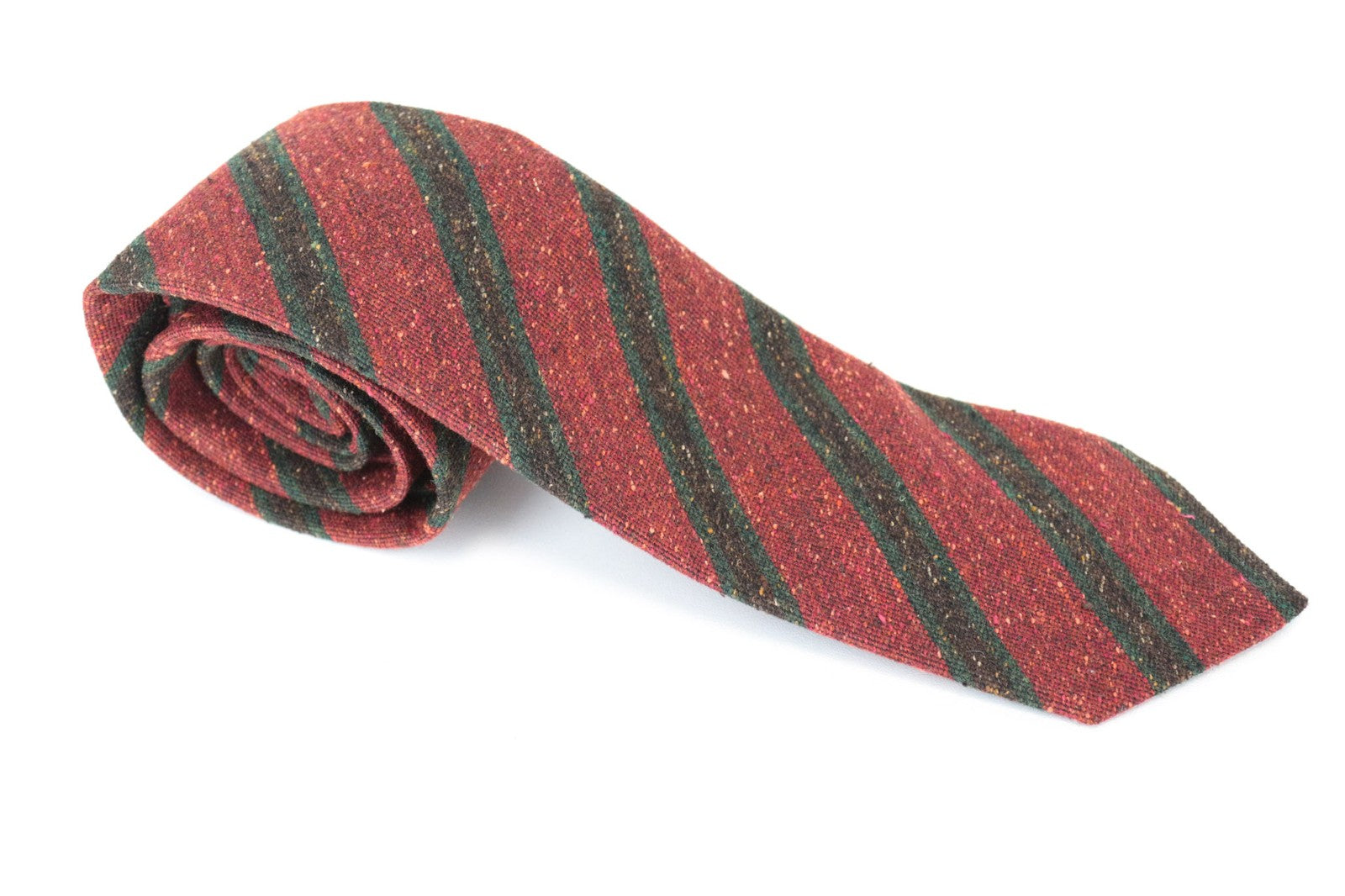 SUITSUPPLY Men Tie 150 x 8 cm Red Silk Wool Cotton Blend Striped Pointed-End