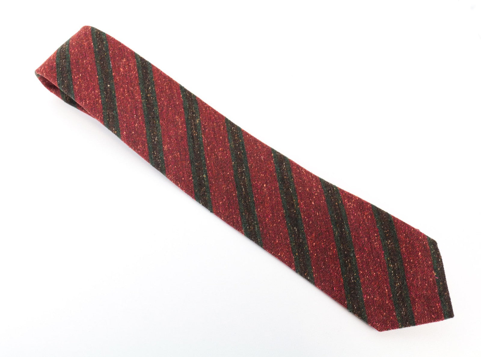 SUITSUPPLY Men Tie 150 x 8 cm Red Silk Wool Cotton Blend Striped Pointed-End