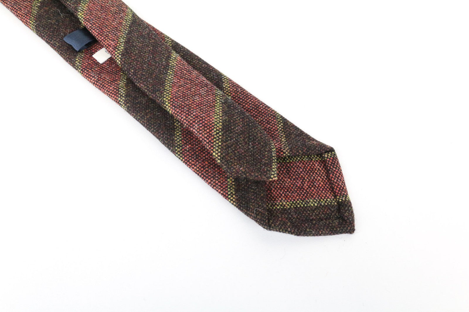 SUITSUPPLY Men Tie 150 x 8 cm Brown Pure Wool Striped Pointed-End Formal