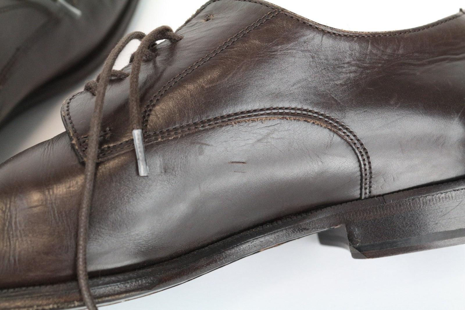 SUITSUPPLY Men Casual Shoes EU41.5 Brown Low-Top Genuine Leather Laced Classic