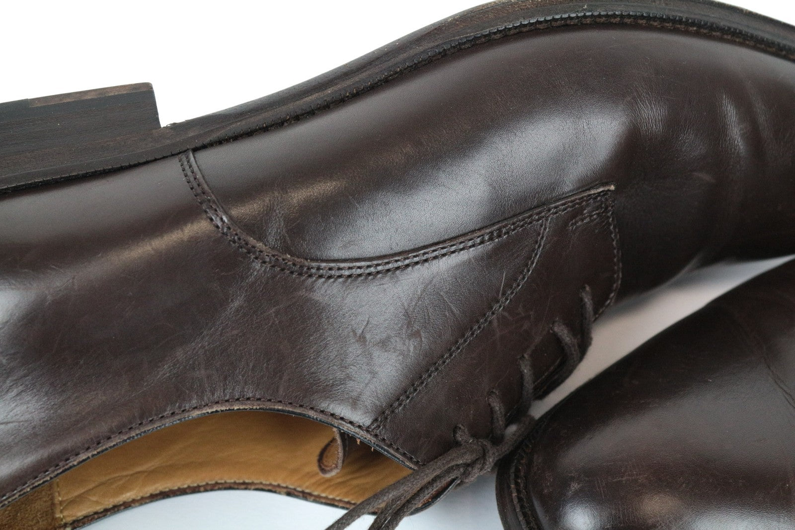 SUITSUPPLY Men Casual Shoes EU41.5 Brown Low-Top Genuine Leather Laced Classic