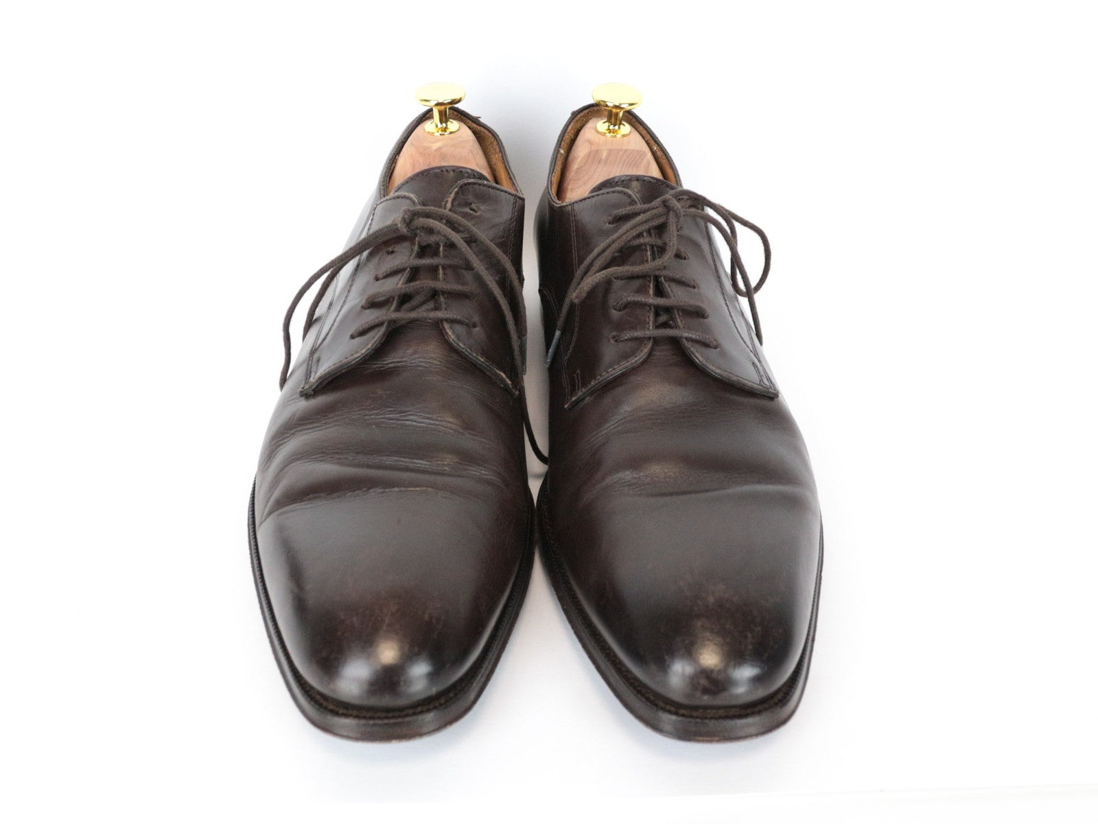 SUITSUPPLY Men Casual Shoes EU41.5 Brown Low-Top Genuine Leather Laced Classic