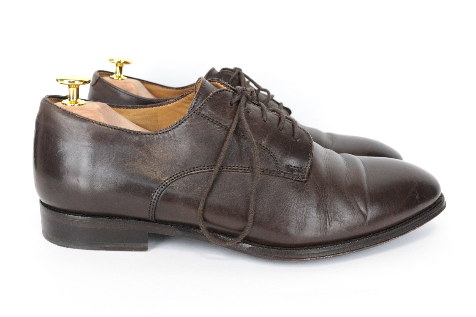 SUITSUPPLY Men Casual Shoes EU41.5 Brown Low-Top Genuine Leather Laced Classic