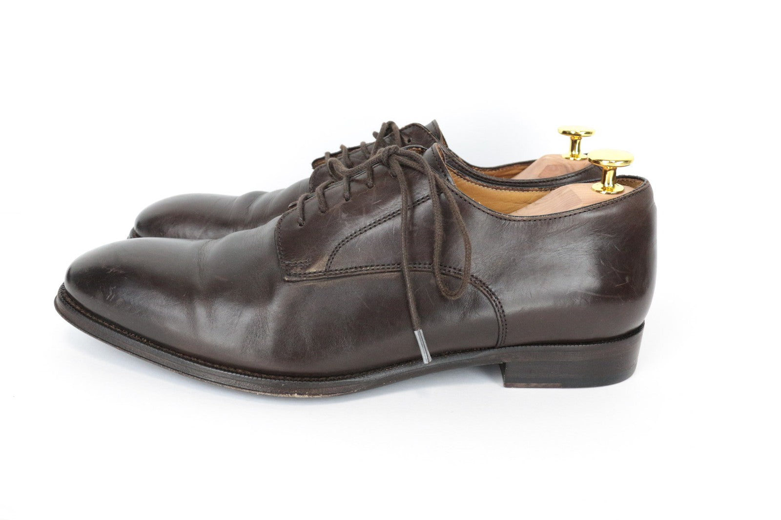 SUITSUPPLY Men Casual Shoes EU41.5 Brown Low-Top Genuine Leather Laced Classic