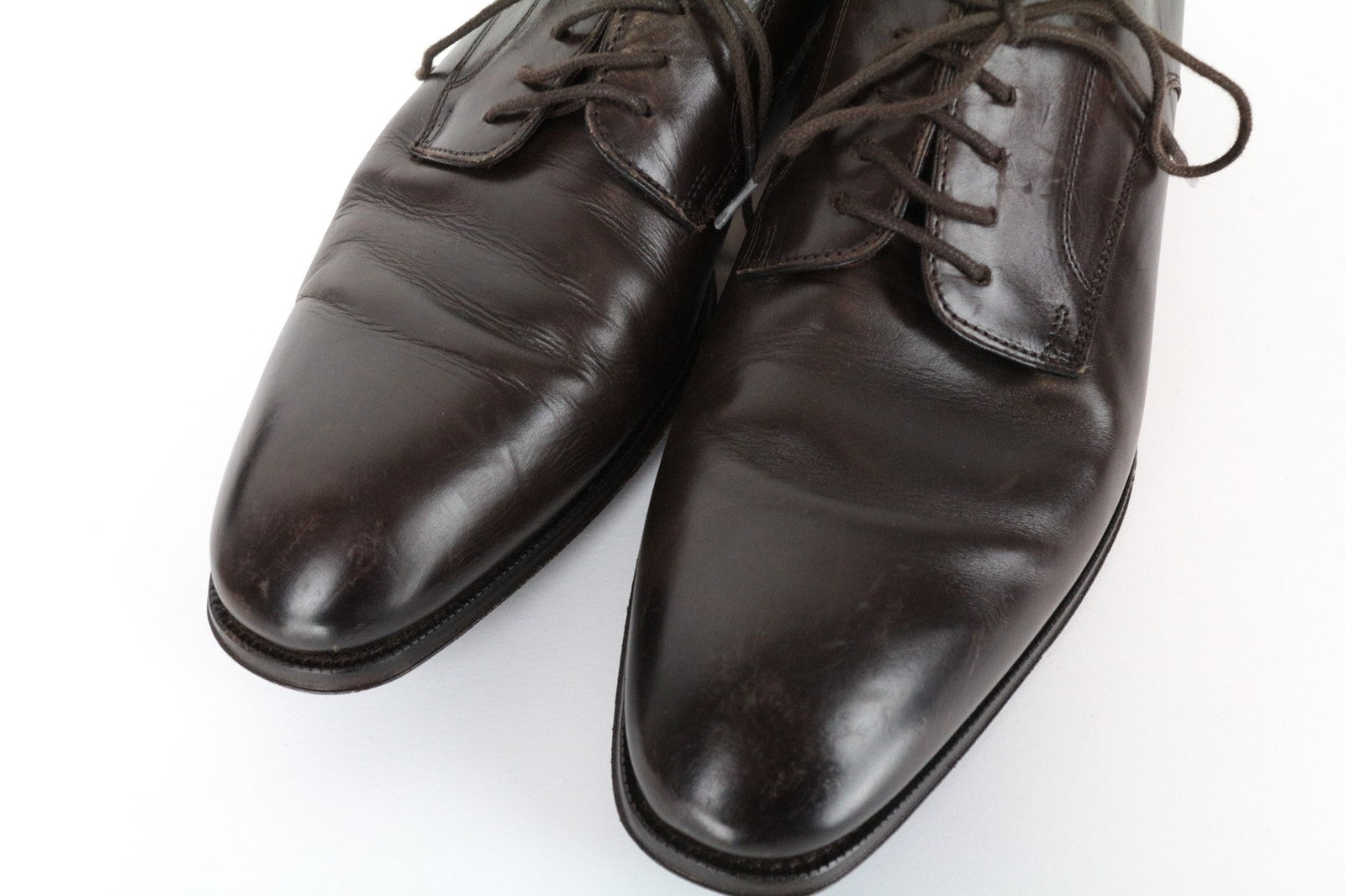 SUITSUPPLY Men Casual Shoes EU41.5 Brown Low-Top Genuine Leather Laced Classic