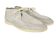 SUITSUPPLY Men Casual Shoes EU43 Grey Laced High-Top Laced Suede UK9