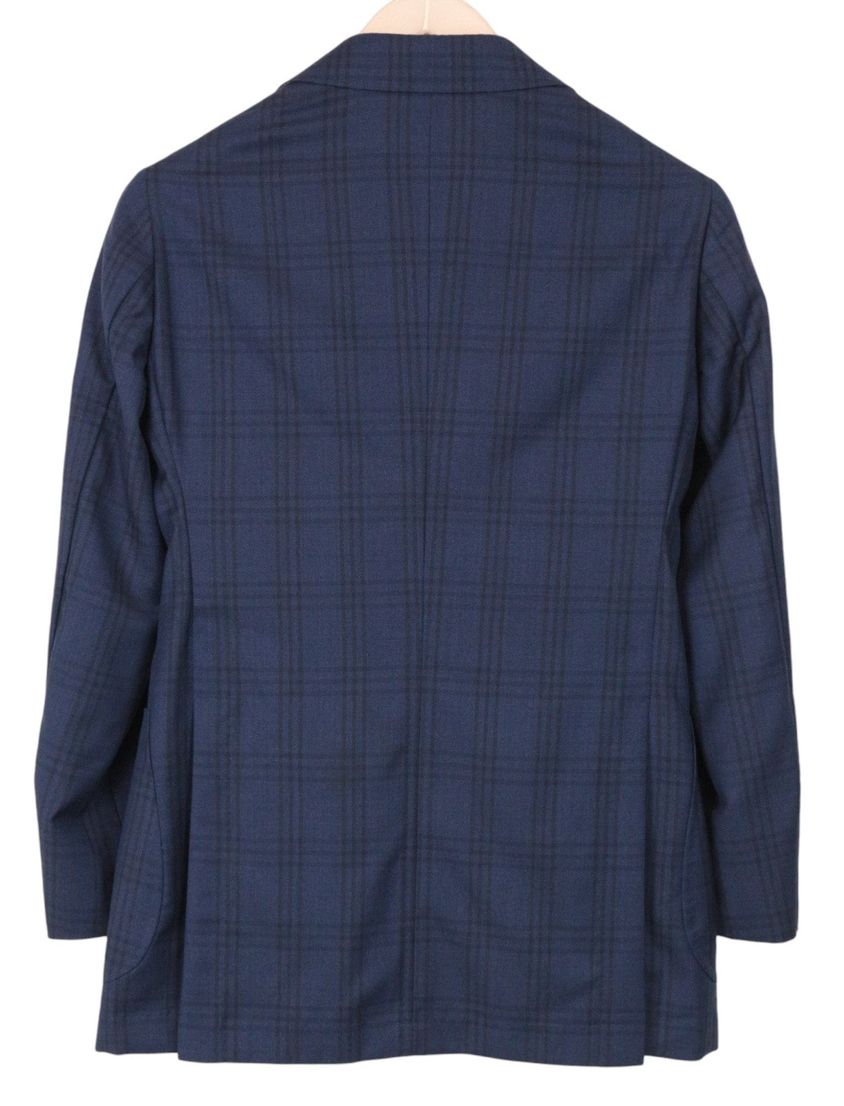 SUITSUPPLY La Spalla Men Suit UK30R Blue 2-Piece Slim Check Two-Row S130 Wool