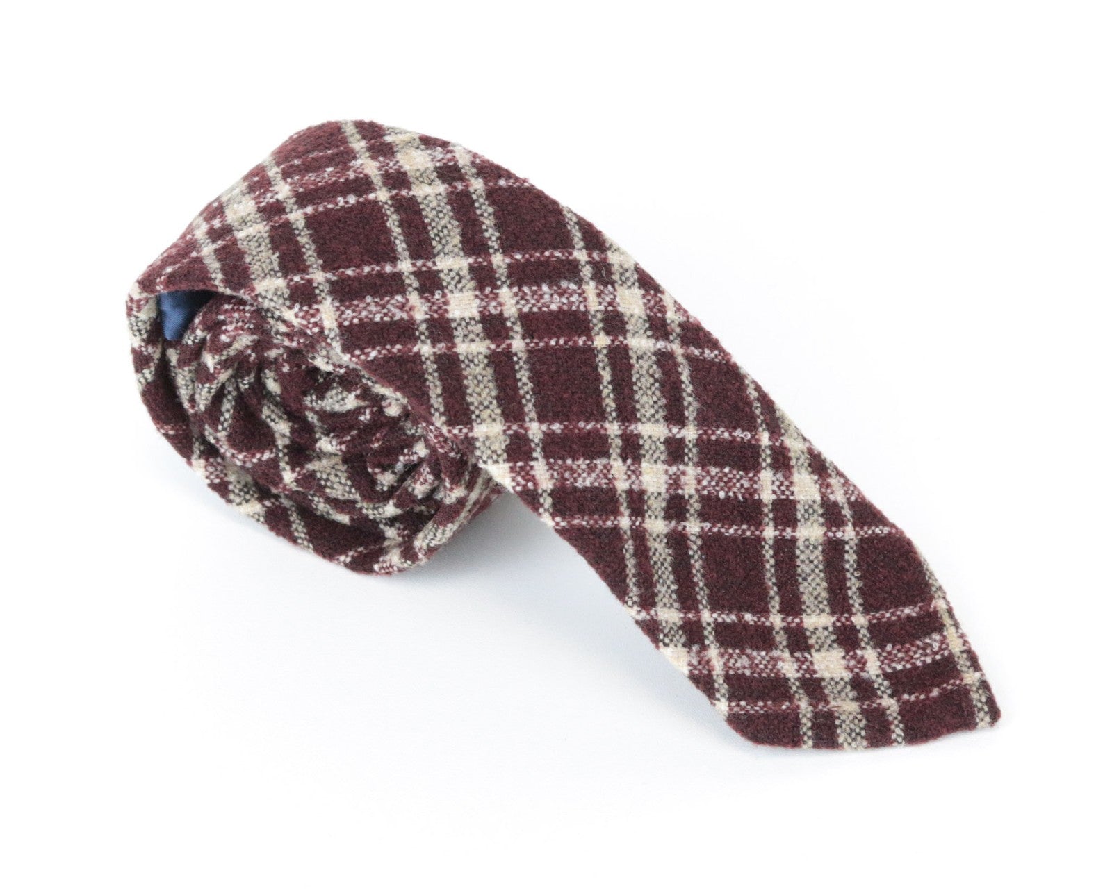 SUITSUPPLY Men Tie 150 x 8 cm Purple Red Checked Formal Pointed-End Wool Blend
