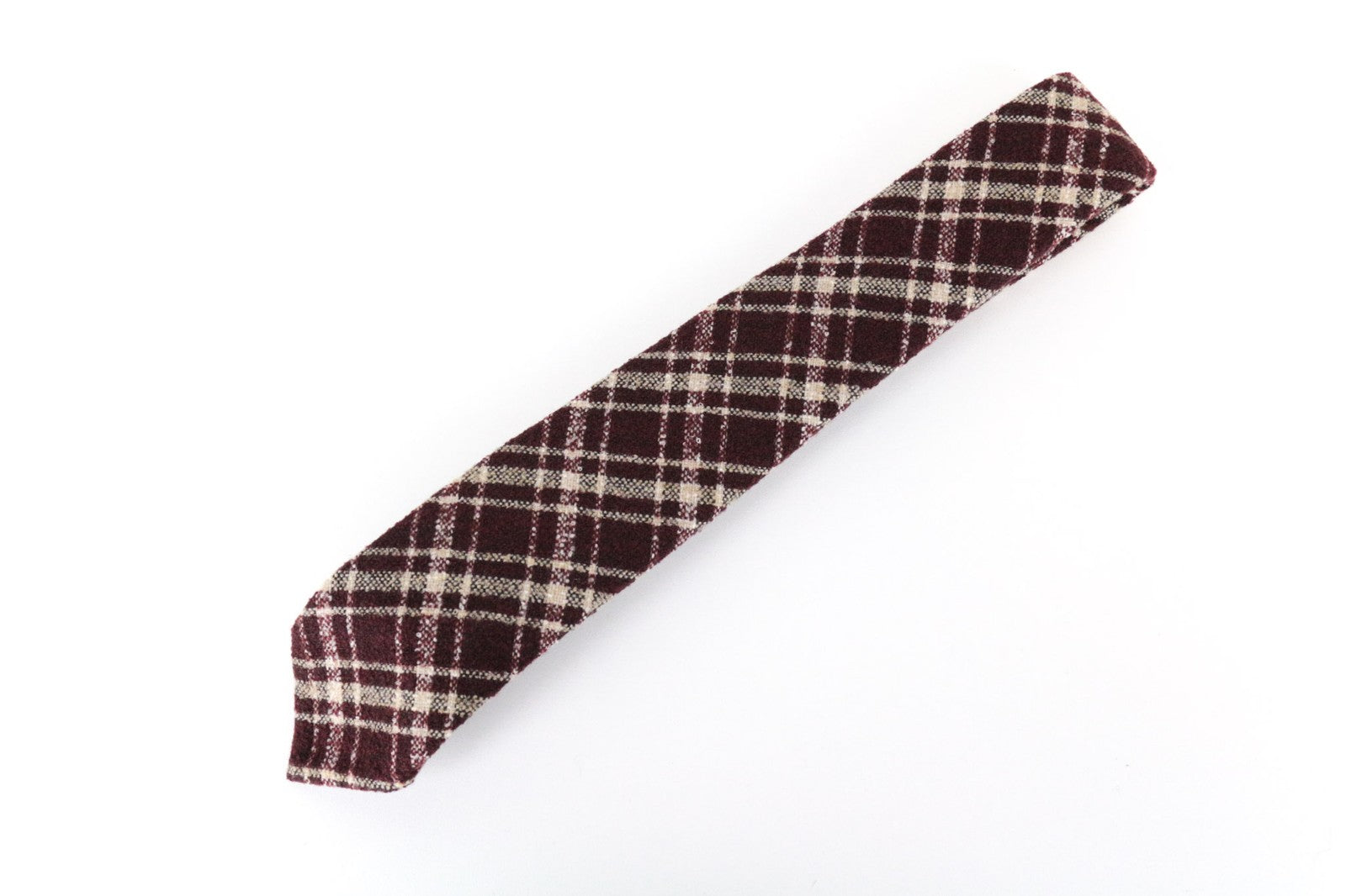 SUITSUPPLY Men Tie 150 x 8 cm Purple Red Checked Formal Pointed-End Wool Blend