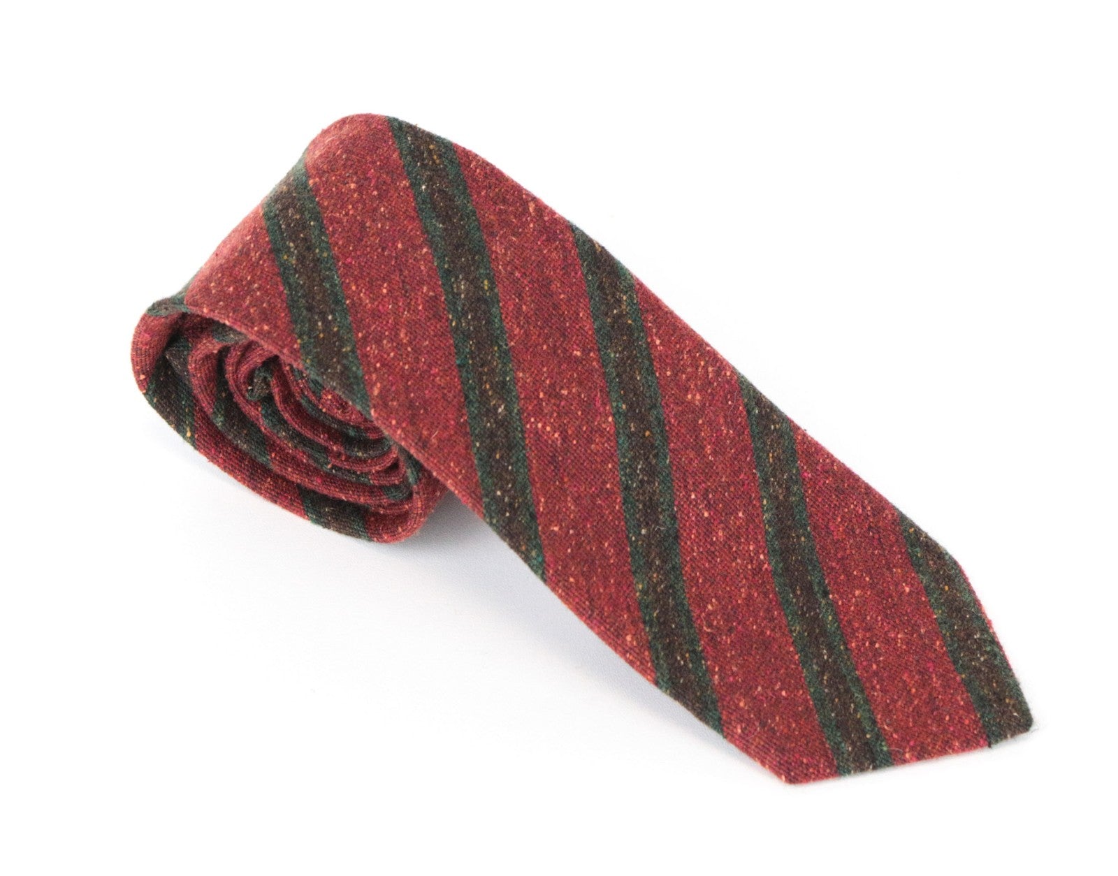SUITSUPPLY Men Tie 150 x 8 cm Red Pointed-End Silk Wool Cotton Blend Striped