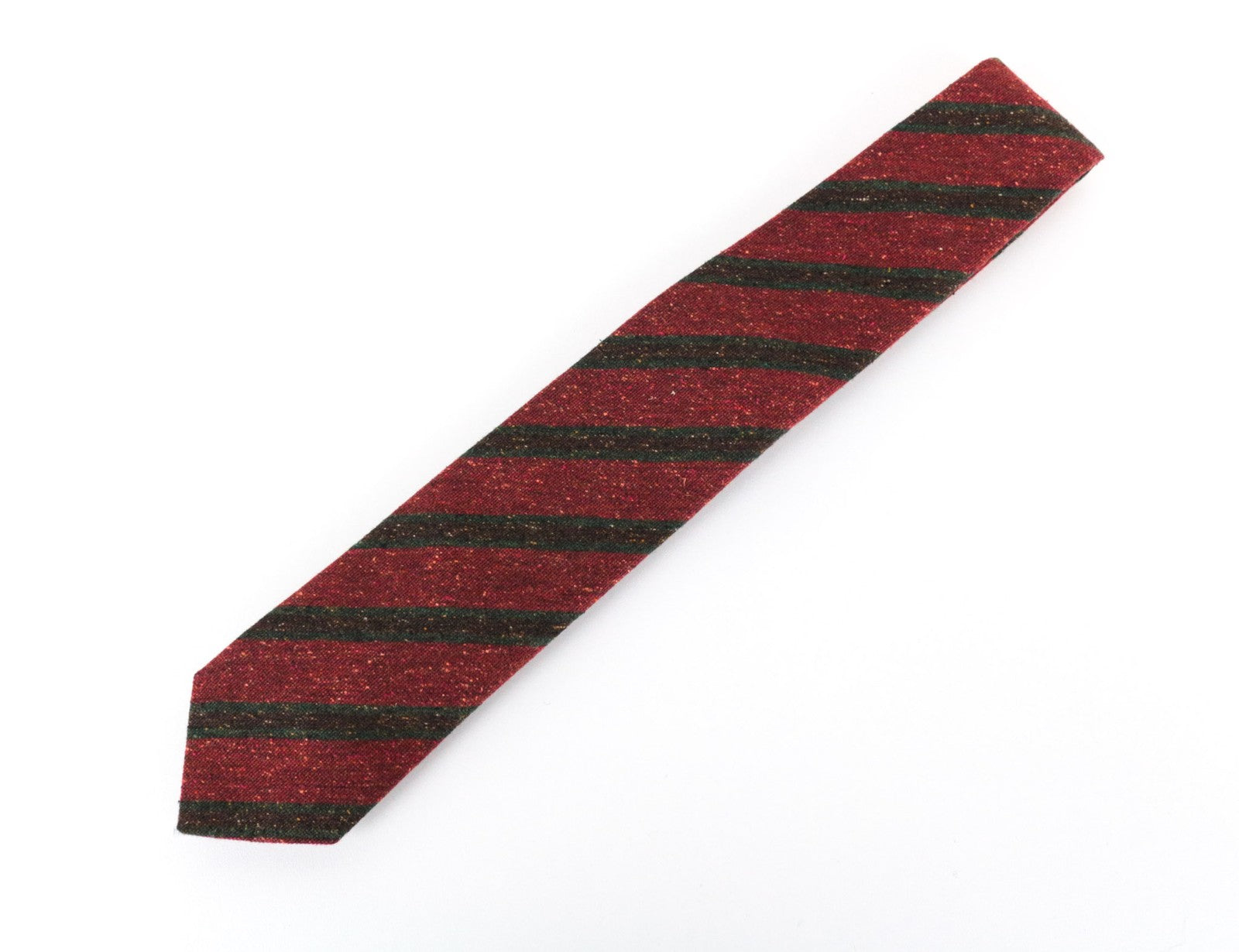 SUITSUPPLY Men Tie 150 x 8 cm Red Pointed-End Silk Wool Cotton Blend Striped