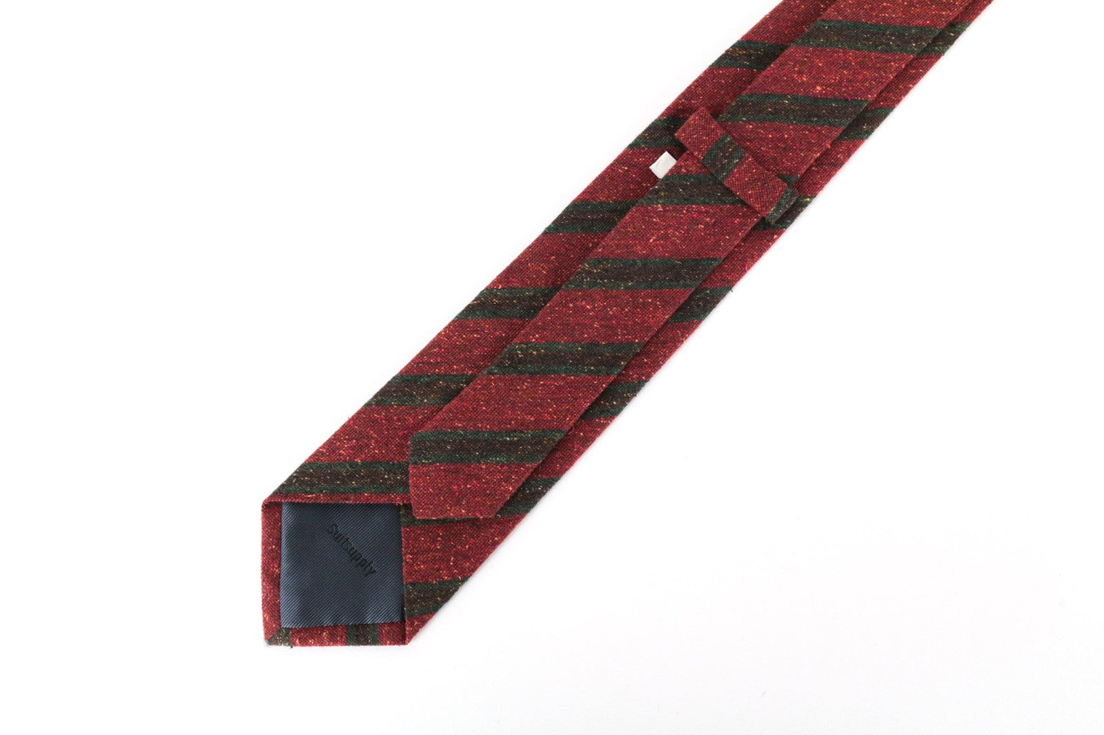SUITSUPPLY Men Tie 150 x 8 cm Red Pointed-End Silk Wool Cotton Blend Striped