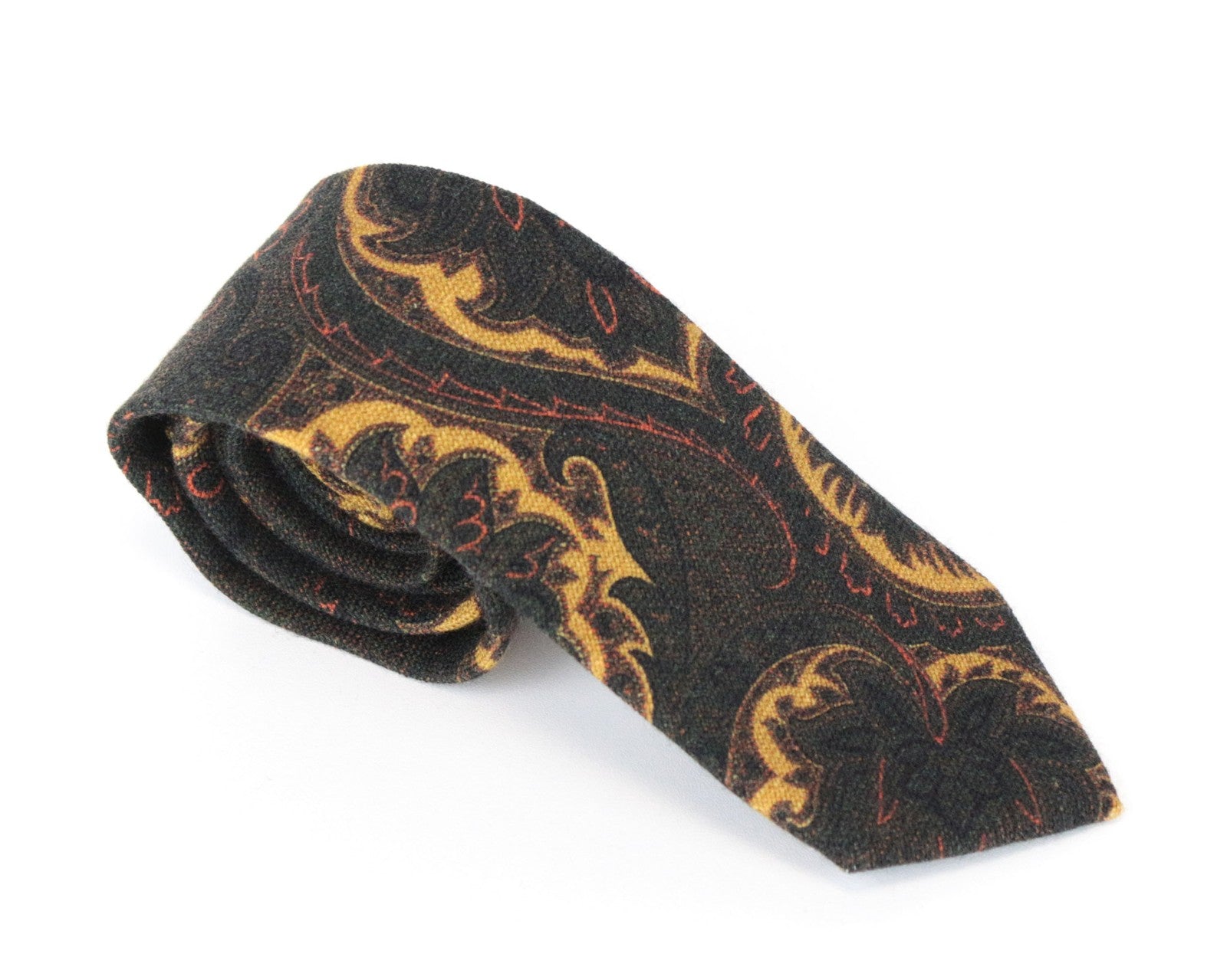SUITSUPPLY Men Tie 150 x 8 cm Green Pointed-End Pure Wool Patterned Formal