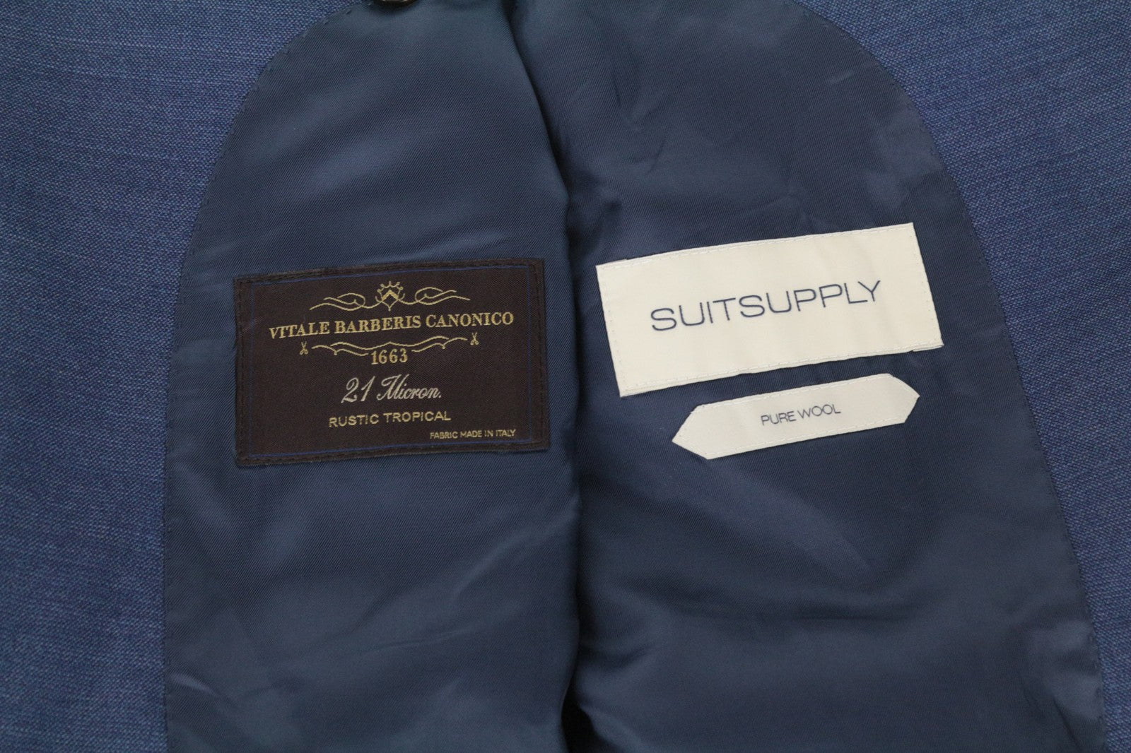 SUITSUPPLY Napoli Men Suit UK42R Single-Breasted Lined Blue Pure Wool 2 Piece