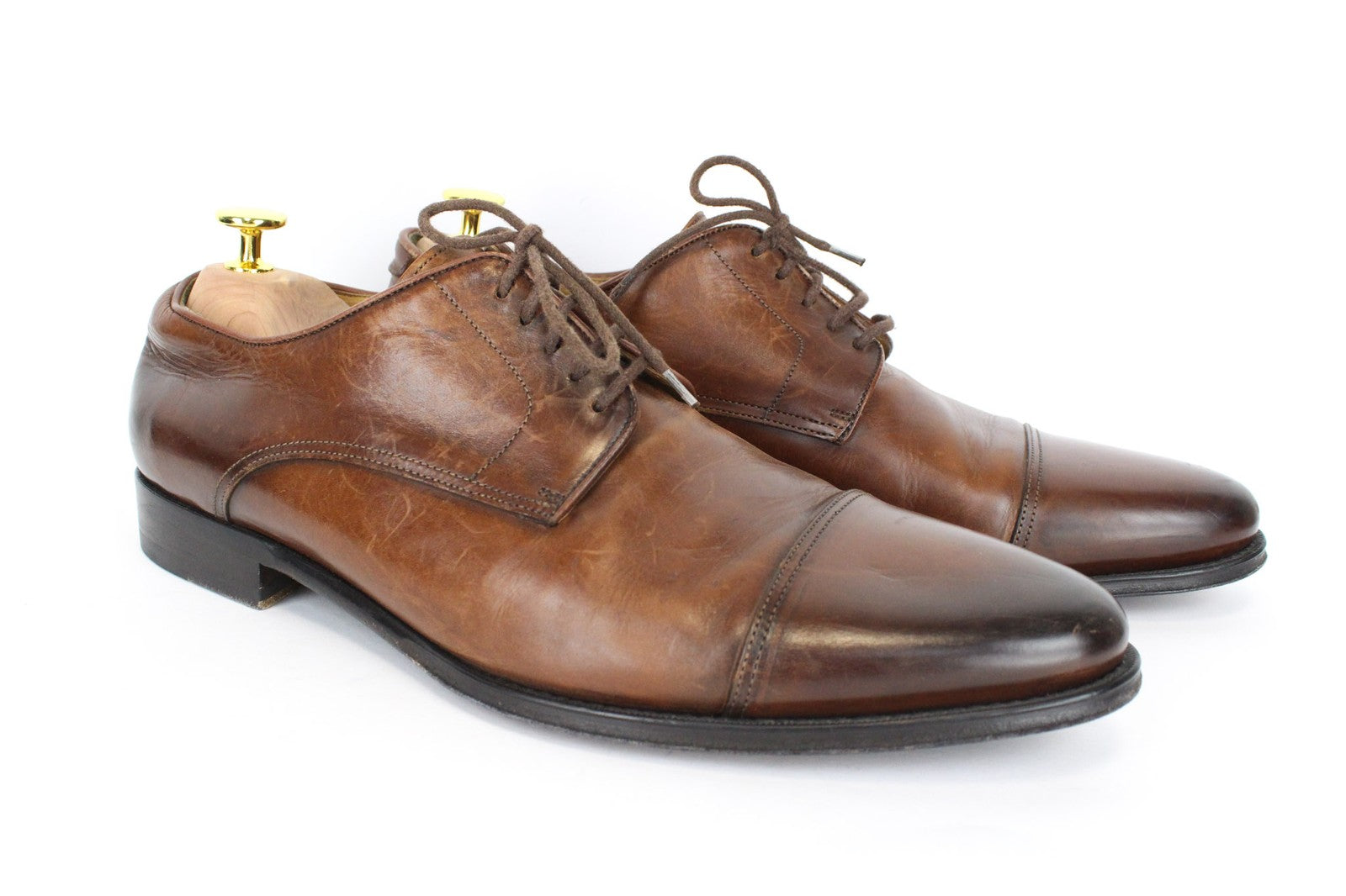 SUITSUPPLY Men Casual Shoes EU43 Brown Leather Laced Low-Top Classic Formal