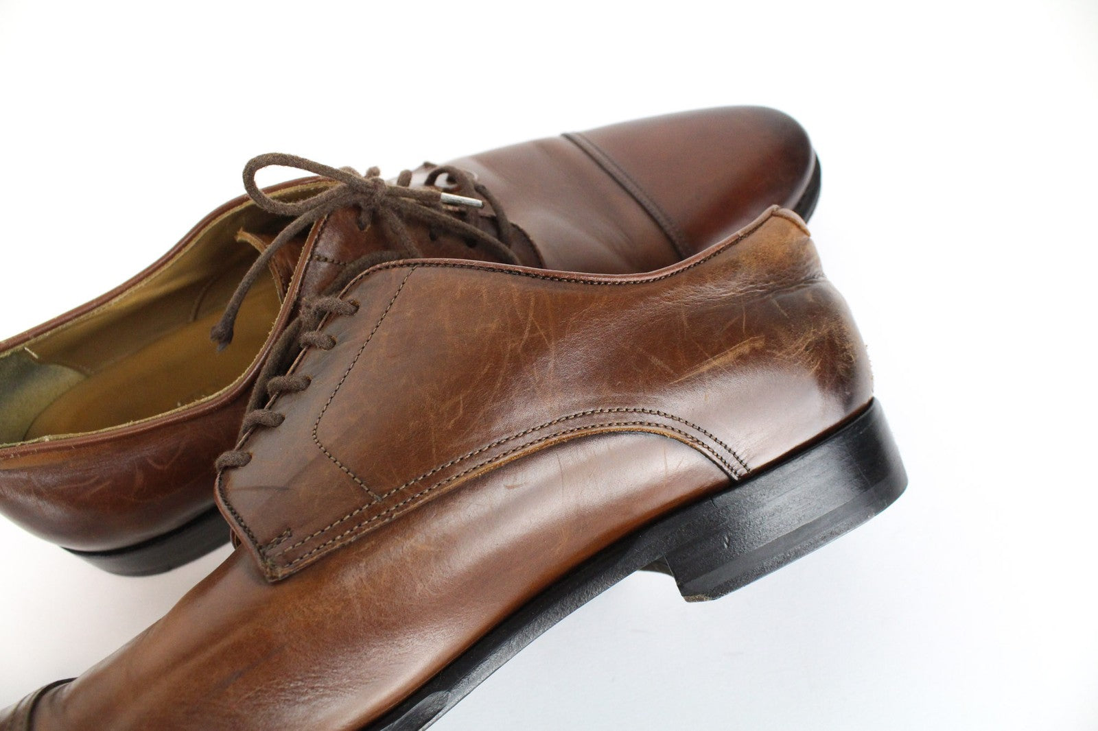 SUITSUPPLY Men Casual Shoes EU43 Brown Leather Laced Low-Top Classic Formal