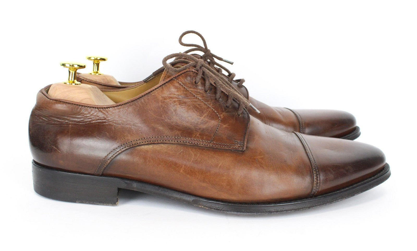 SUITSUPPLY Men Casual Shoes EU43 Brown Leather Laced Low-Top Classic Formal