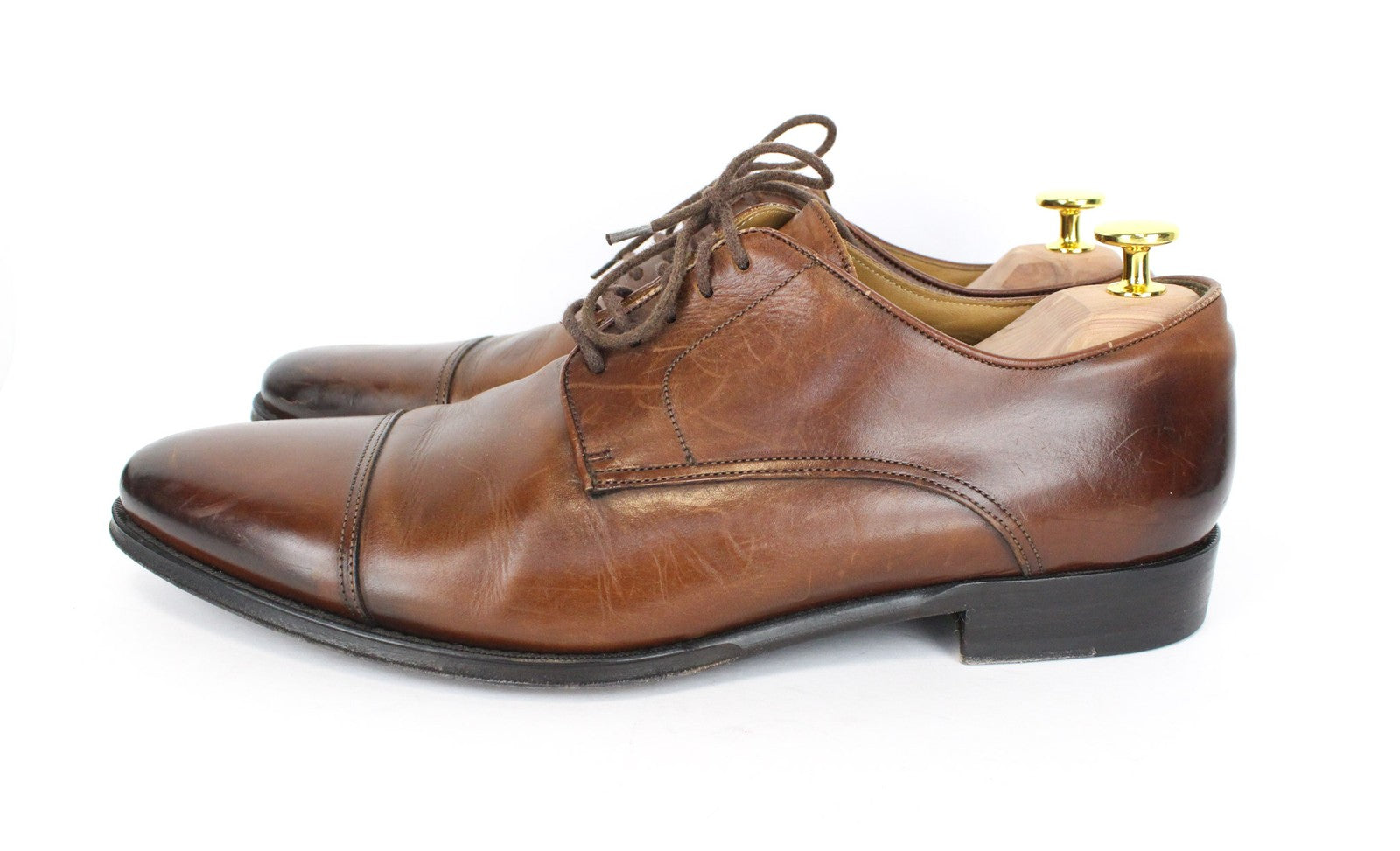 SUITSUPPLY Men Casual Shoes EU43 Brown Leather Laced Low-Top Classic Formal