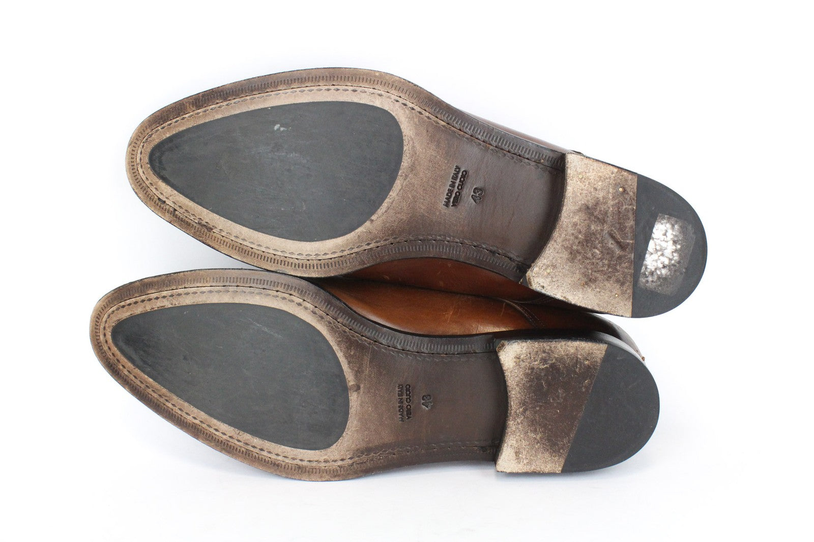 SUITSUPPLY Men Casual Shoes EU43 Brown Leather Laced Low-Top Classic Formal