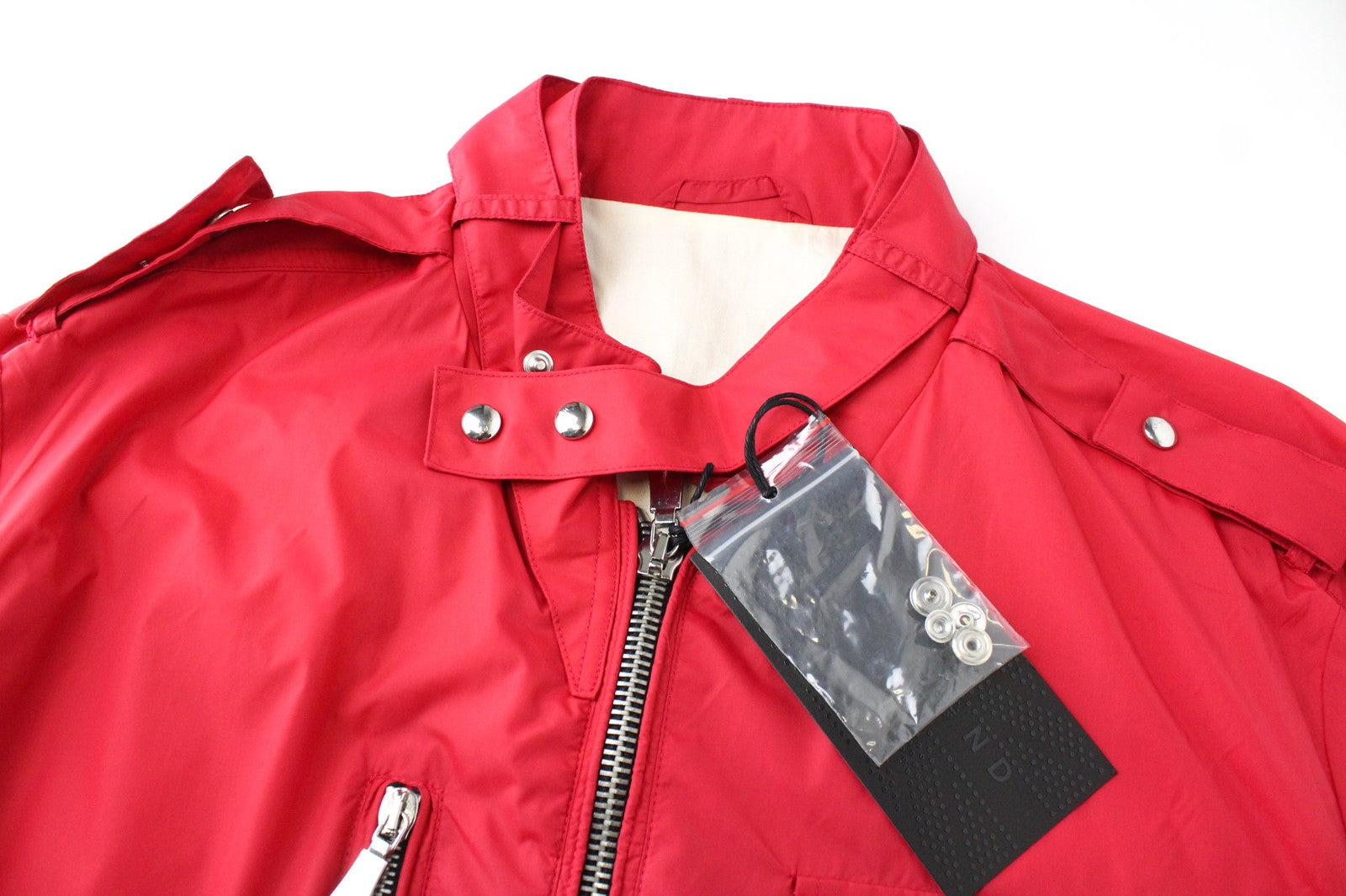 RICHMOND Men Jacket 54 L Red Single-Breasted Zipped Lightweight Casual