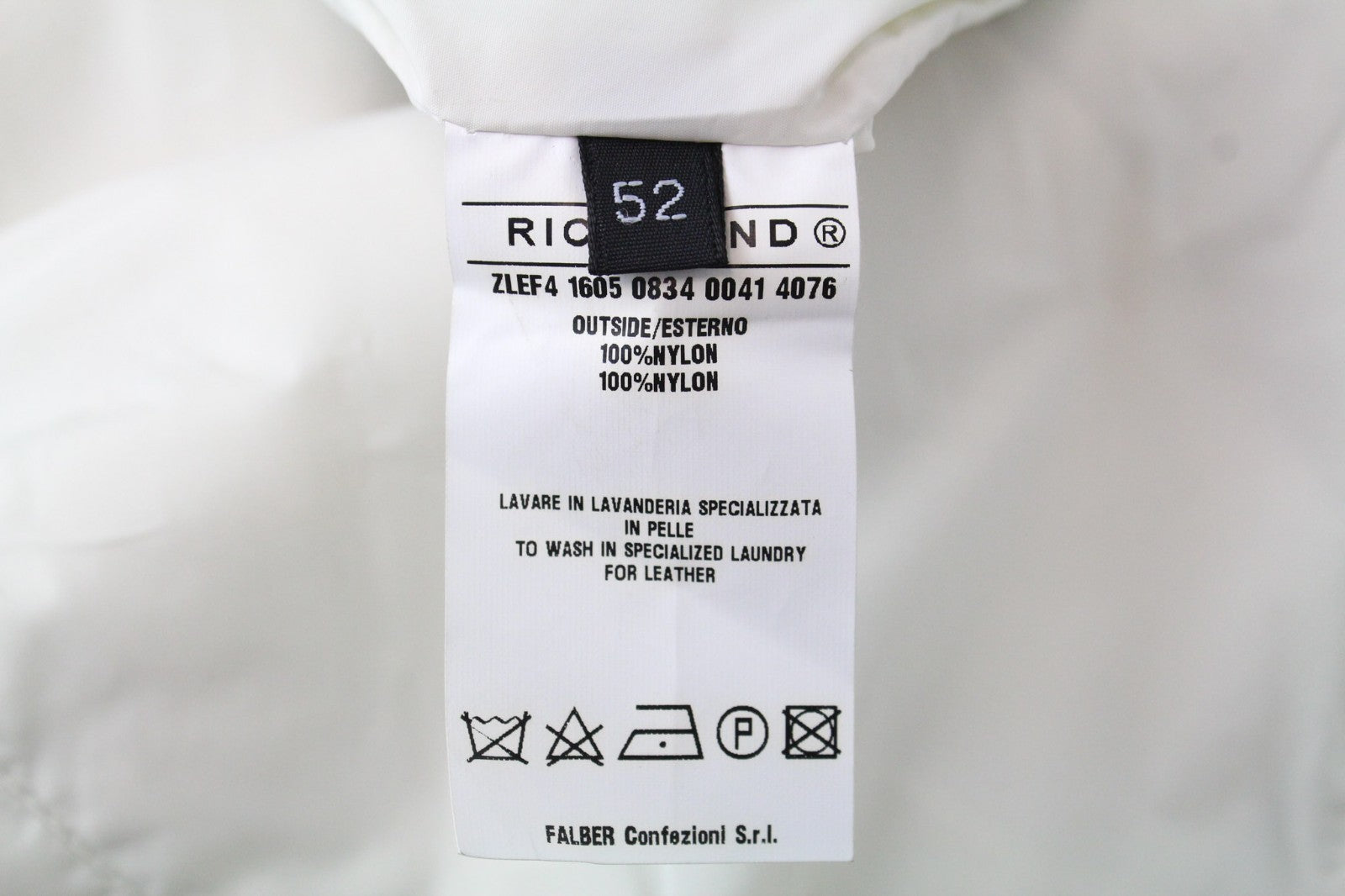 RICHMOND Men Jacket 52 L Ivory Off-White Single-Breasted Zipped Lightweight