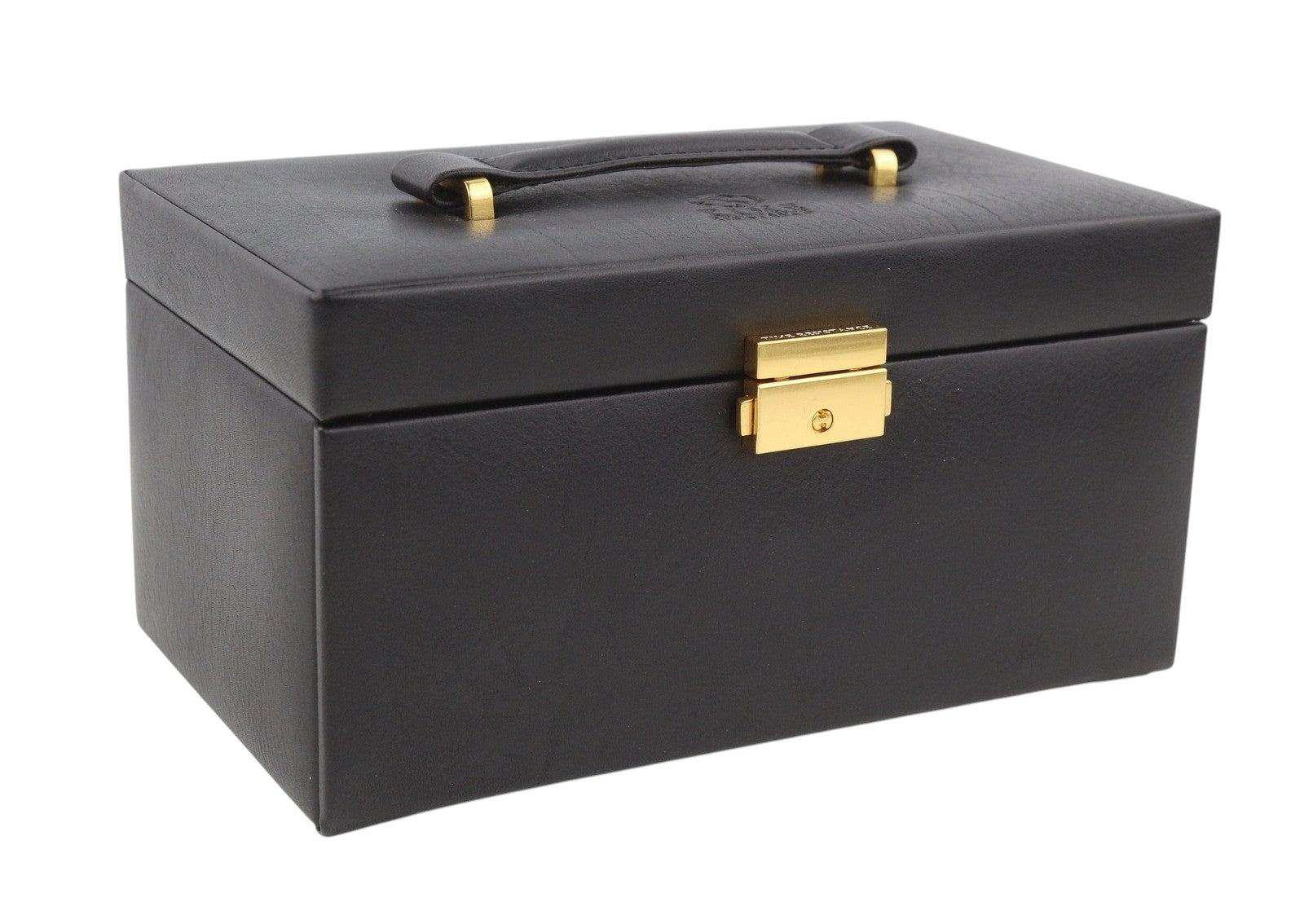 TIME RESISTANCE Beloved Women Jewelry Box Black Vachetta Leather Key Lock RRP200