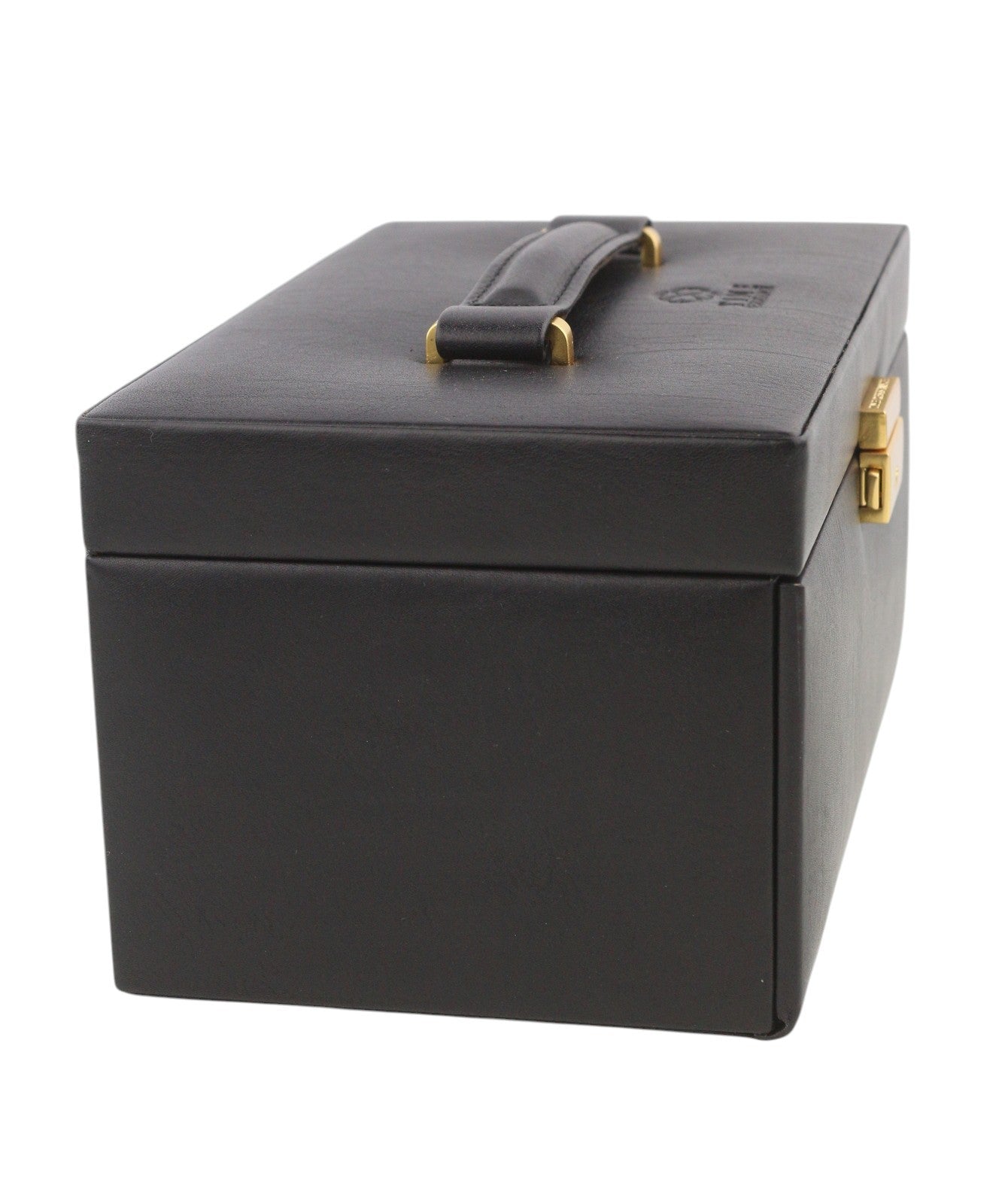 TIME RESISTANCE Beloved Women Jewelry Box Black Vachetta Leather Key Lock RRP200