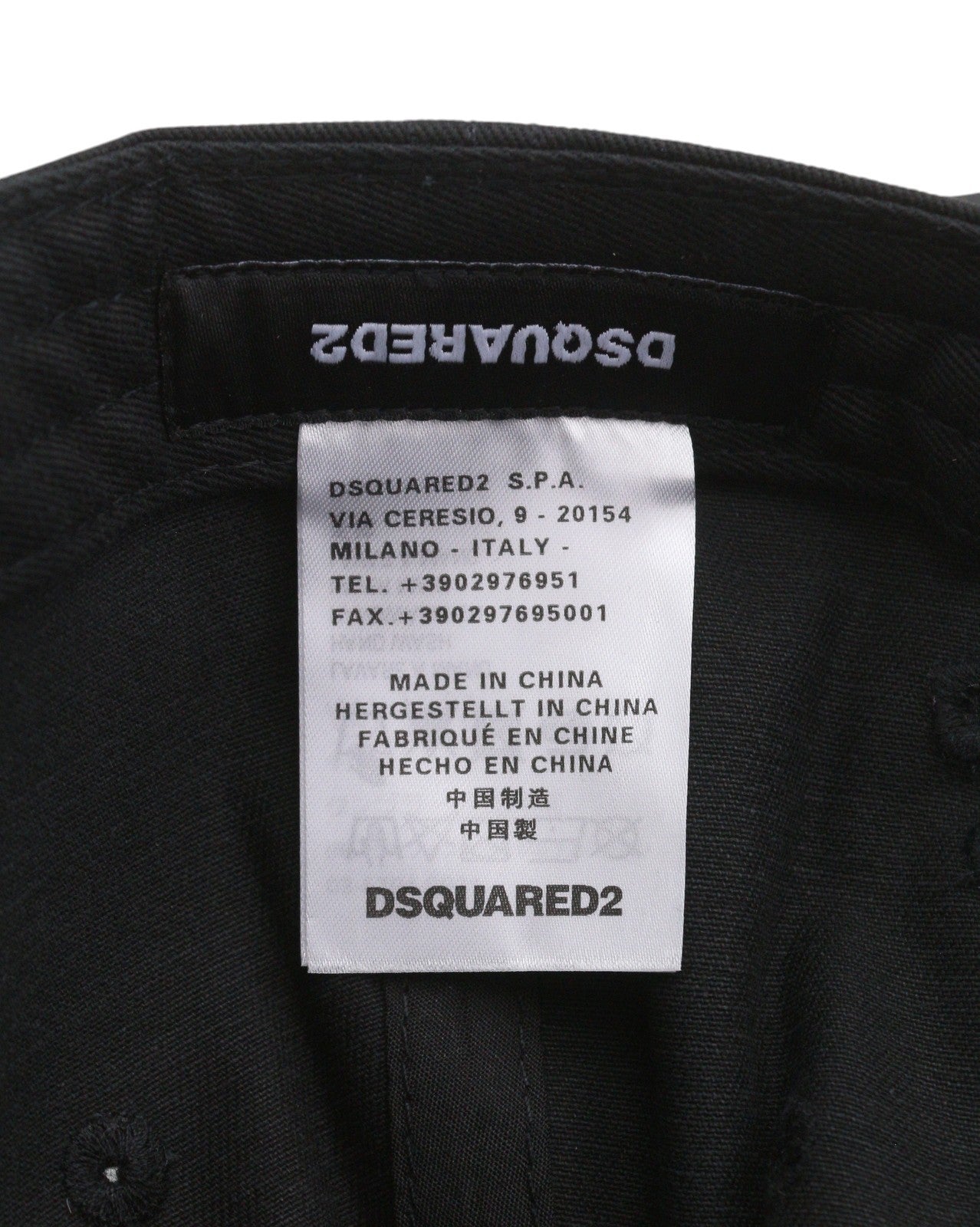 DSQUARED2 Men Cap OS Black Embroidered Logo Baseball Unisex
