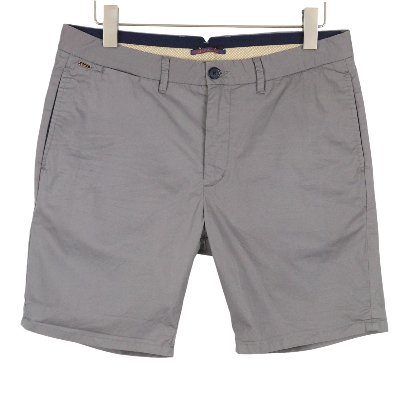 SCOTCH & SODA Men Shorts W32 Grey Zip Fly 5-Pocket Chino