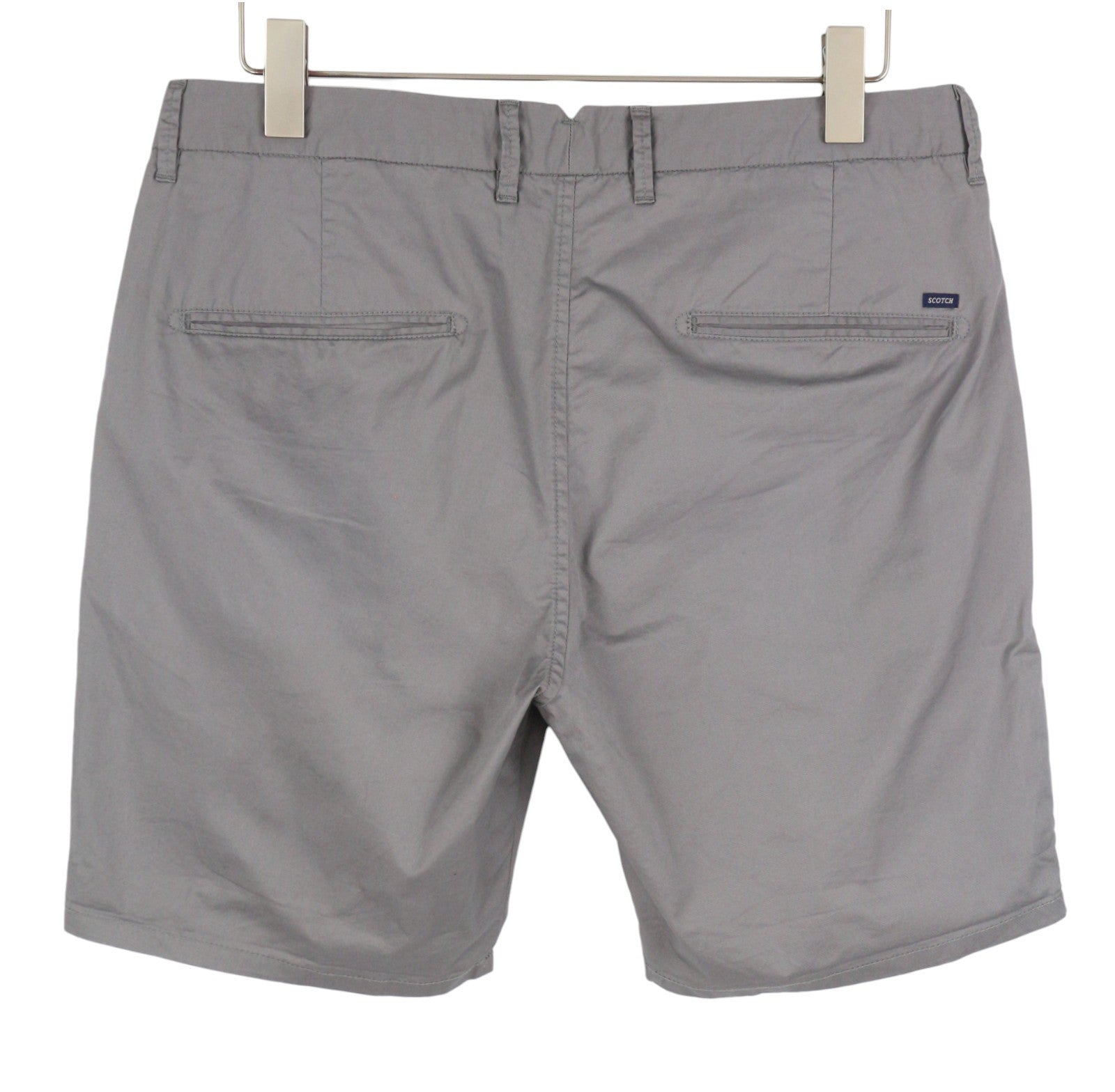 SCOTCH & SODA Men Shorts W32 Grey Zip Fly 5-Pocket Chino