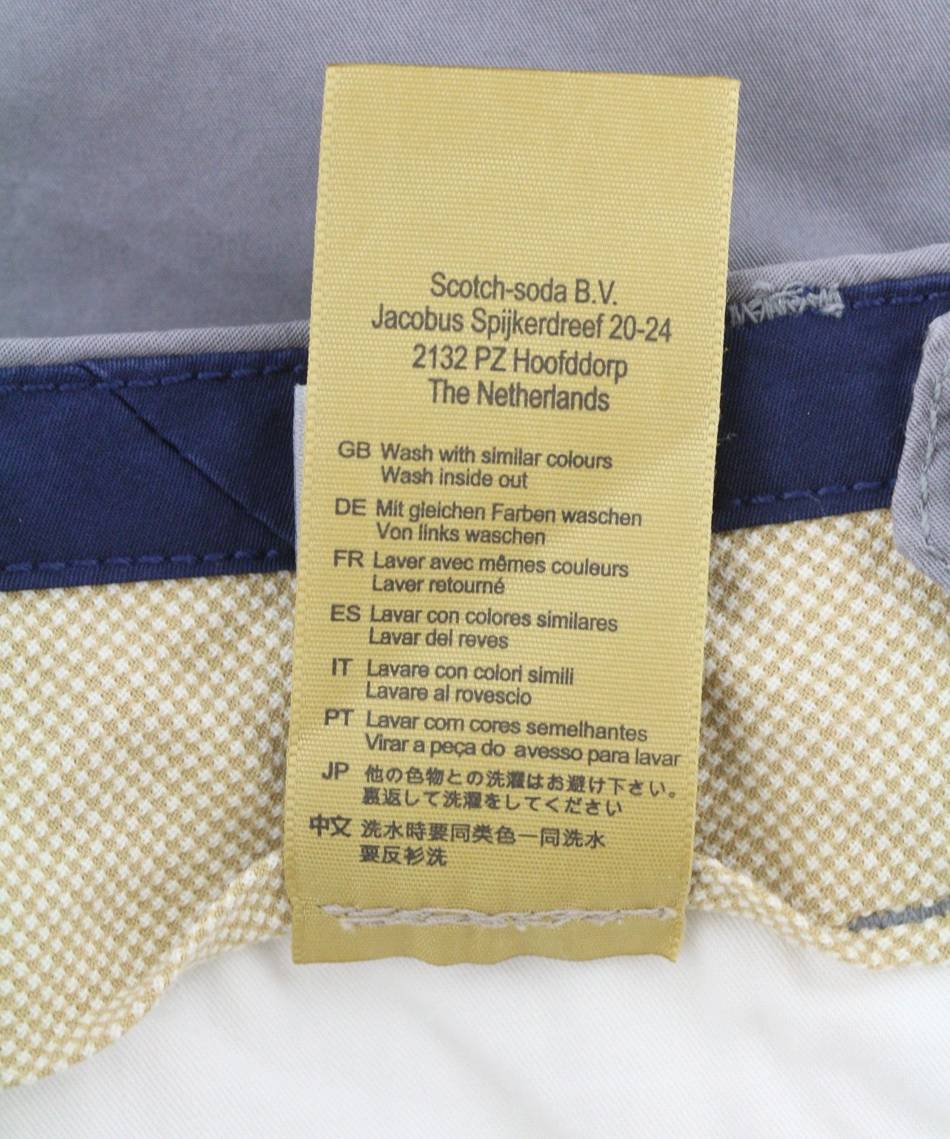 SCOTCH & SODA Men Shorts W32 Grey Zip Fly 5-Pocket Chino