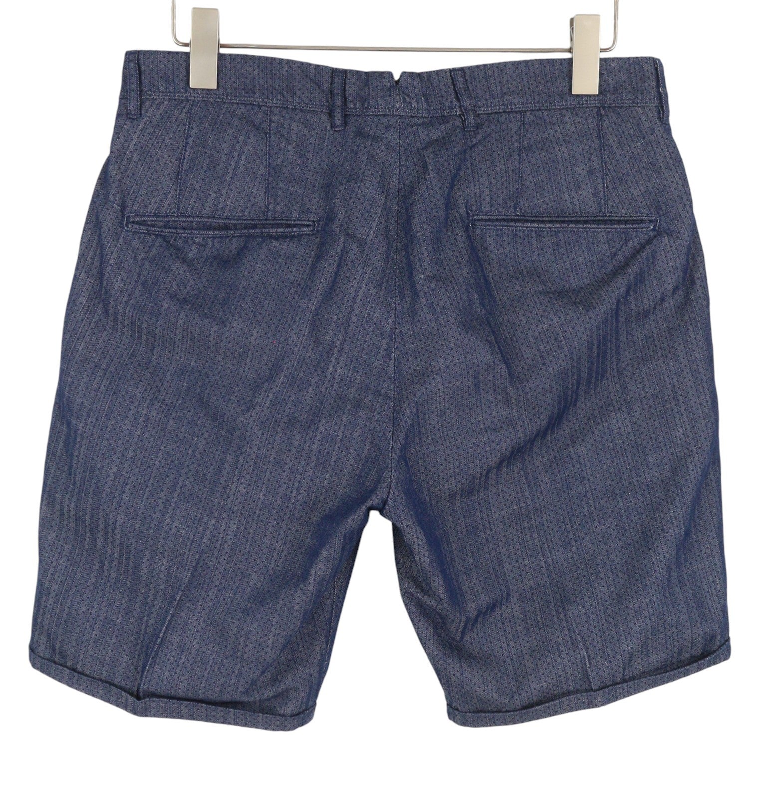 SCOTCH & SODA Men Shorts W32 Dark Blue Patterned Turn Up Chino