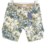 SCOTCH & SODA Men Shorts W31 Blue Floral Print Zip Fly 5-Pocket Cargo