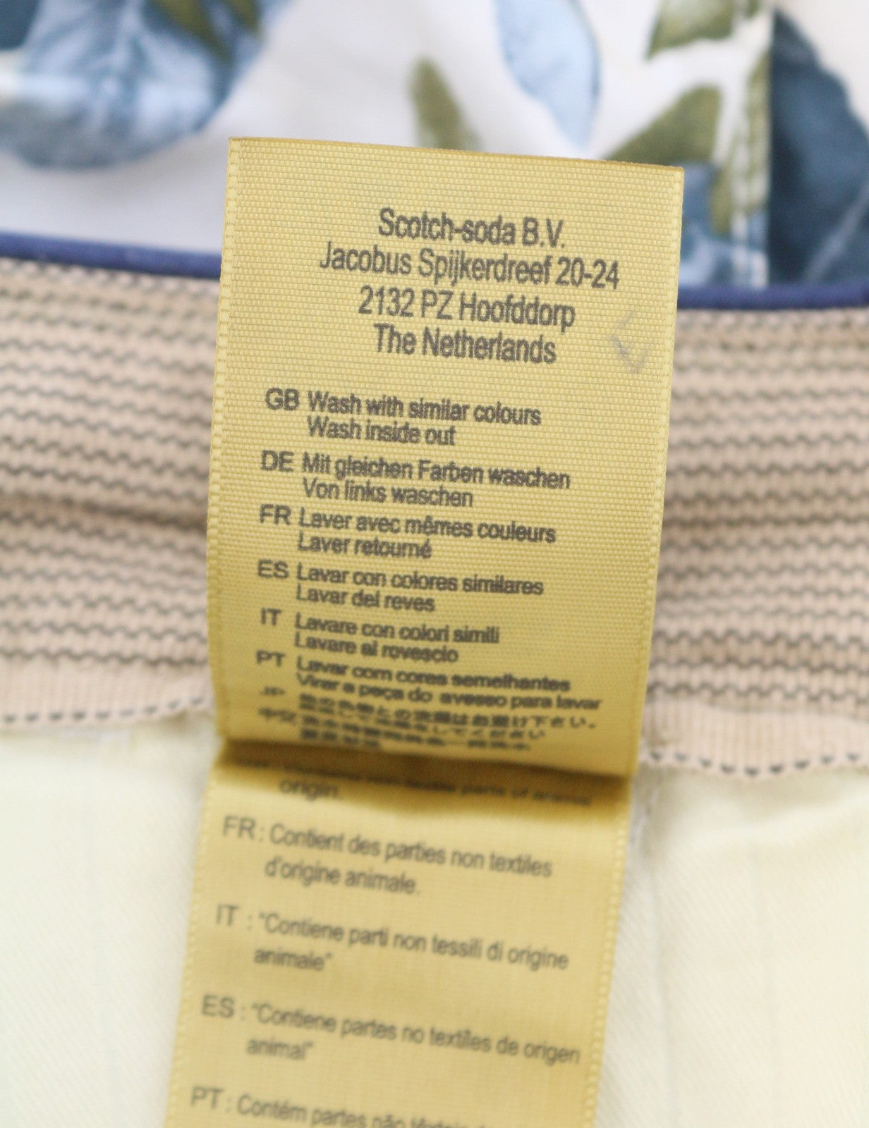 SCOTCH & SODA Men Shorts W31 Blue Floral Print Zip Fly 5-Pocket Cargo