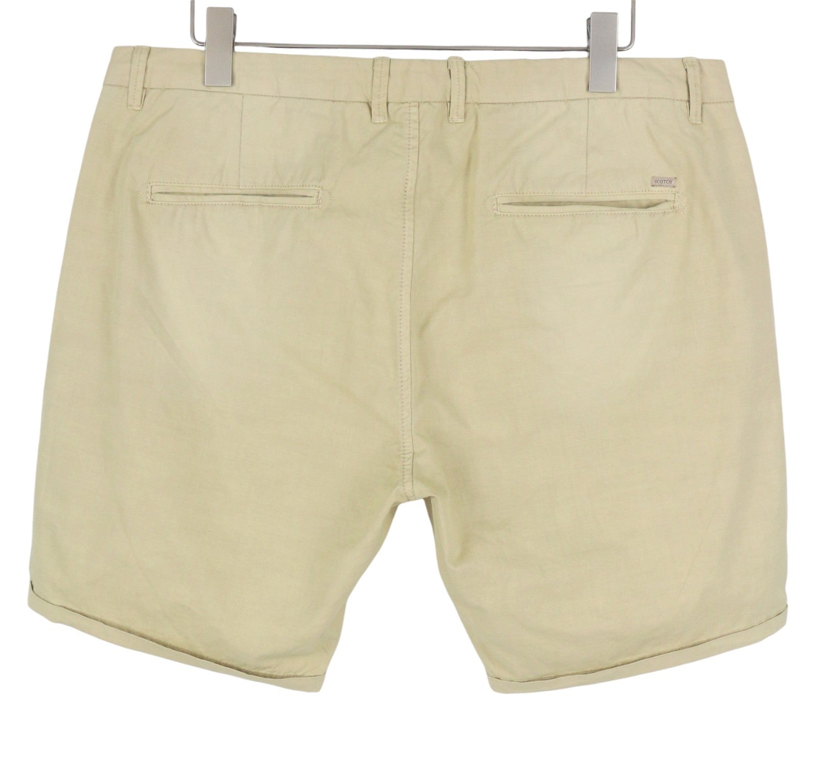 SCOTCH & SODA Men Shorts W38 Beige Garment Dyed Faded Turn Up Chino