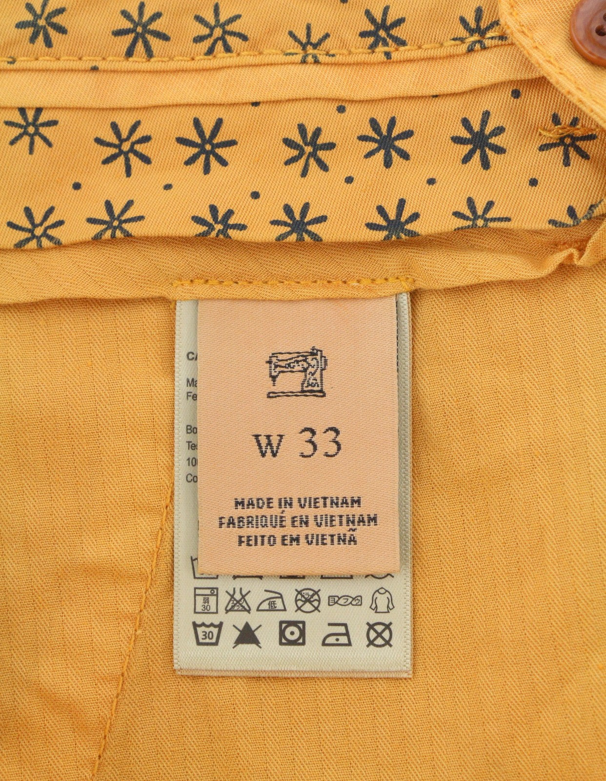 SCOTCH & SODA Men Shorts W33 Orange Garment Dyed Faded Turn Up Chino