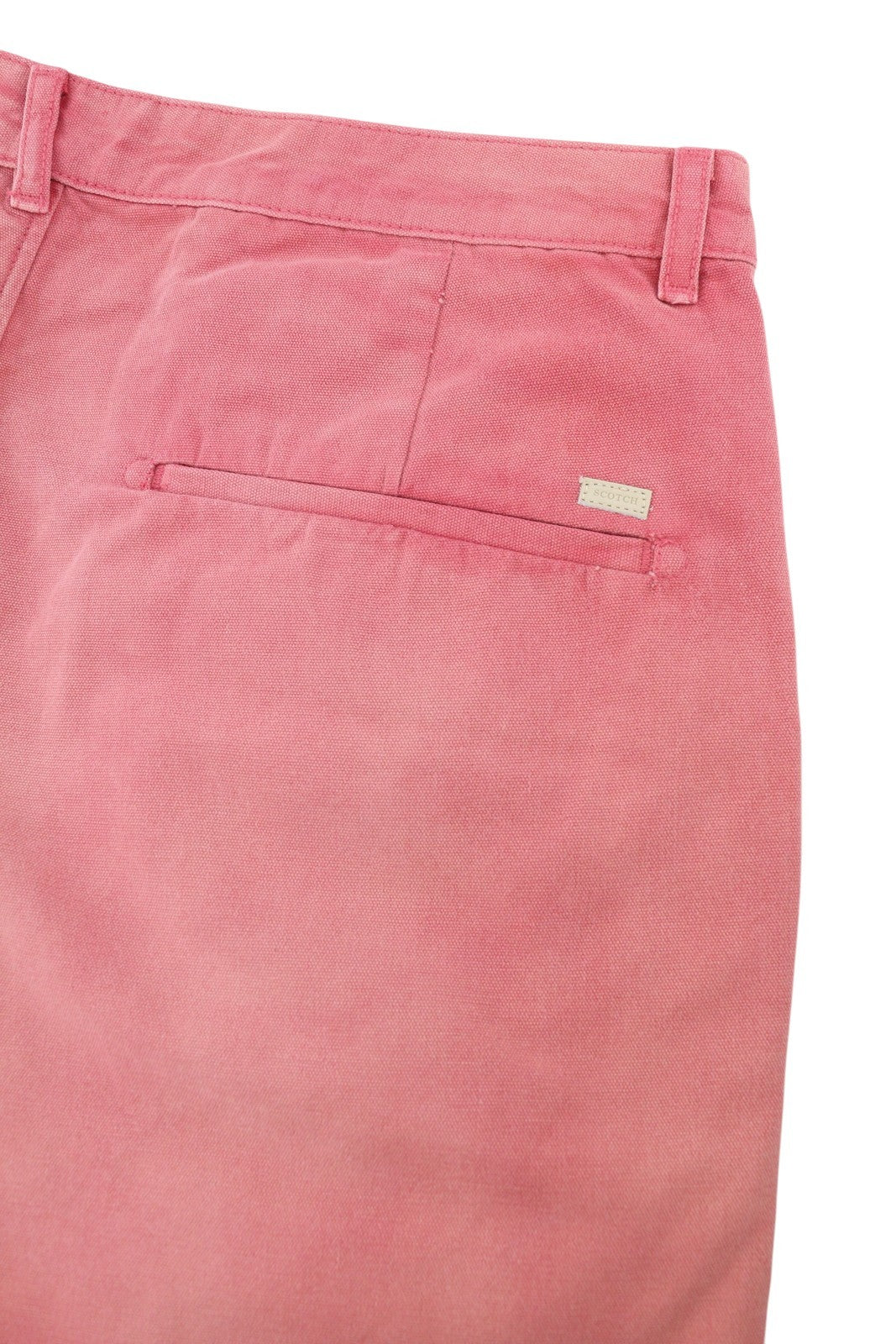 SCOTCH & SODA Men Shorts W32 Pink Garment Dye Faded Zip Fly Chino