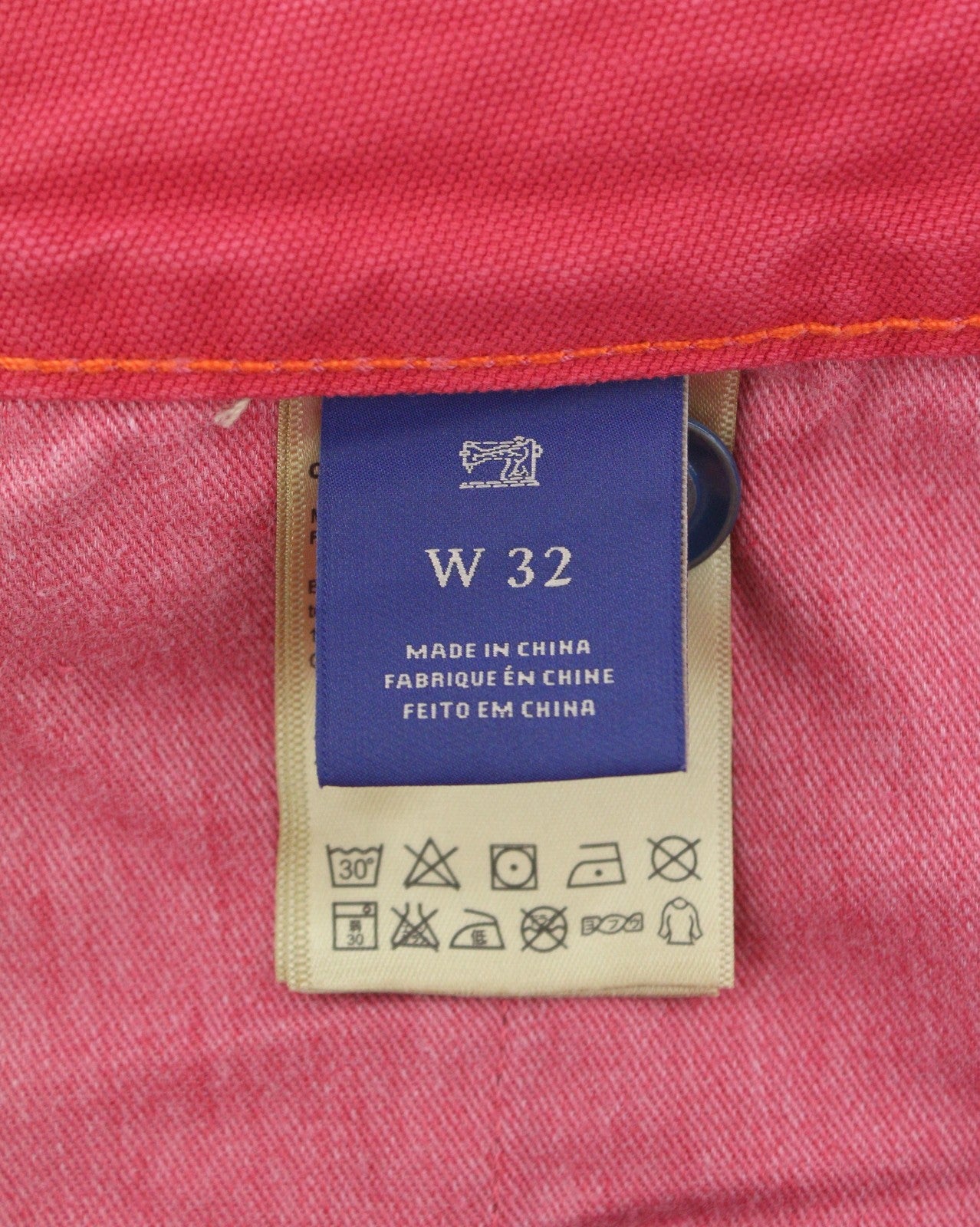SCOTCH & SODA Men Shorts W32 Pink Garment Dye Faded Zip Fly Chino