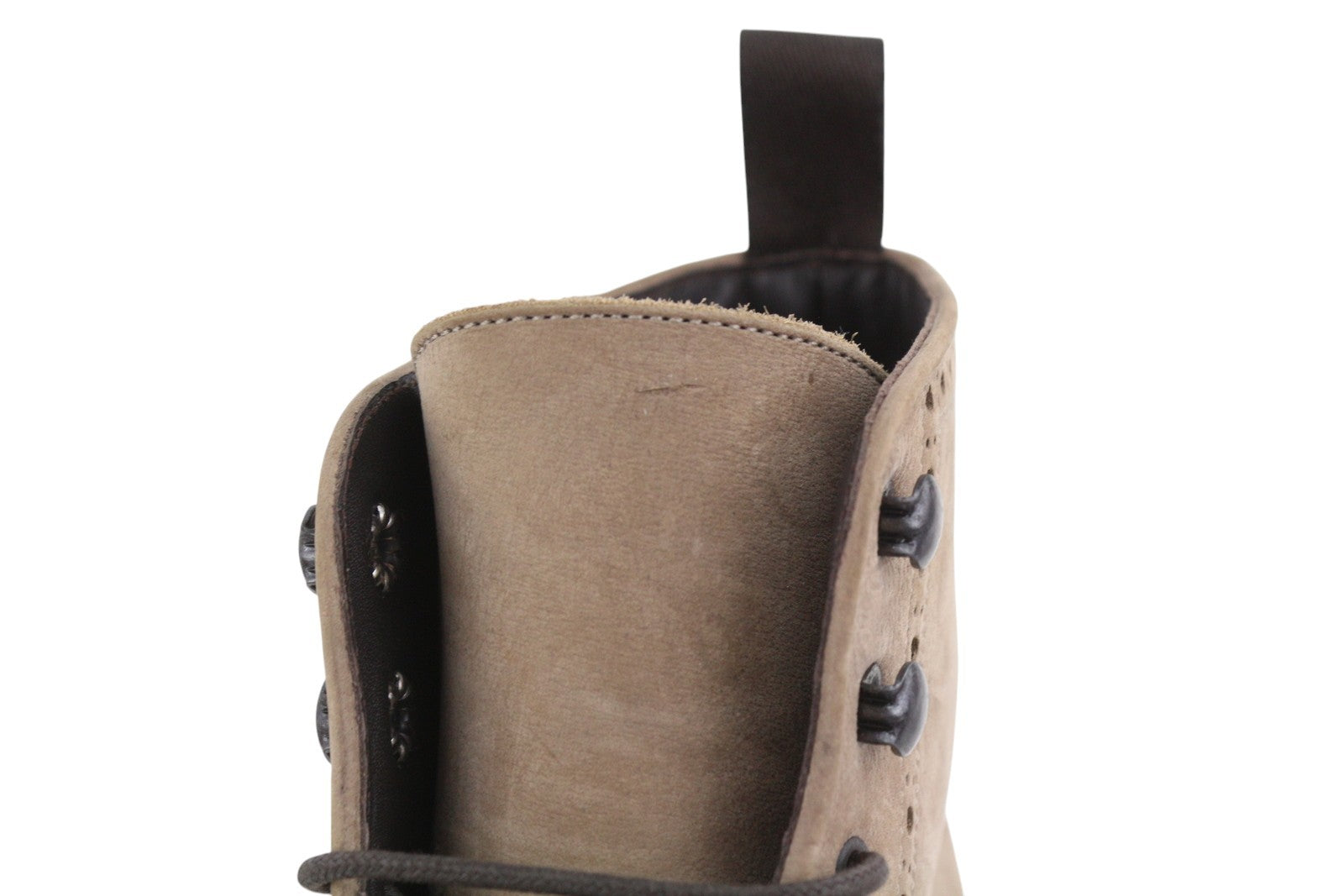 SUITSUPPLY Men Boots EU43 Beige Suede Leather Brogue Detailing Mid Top