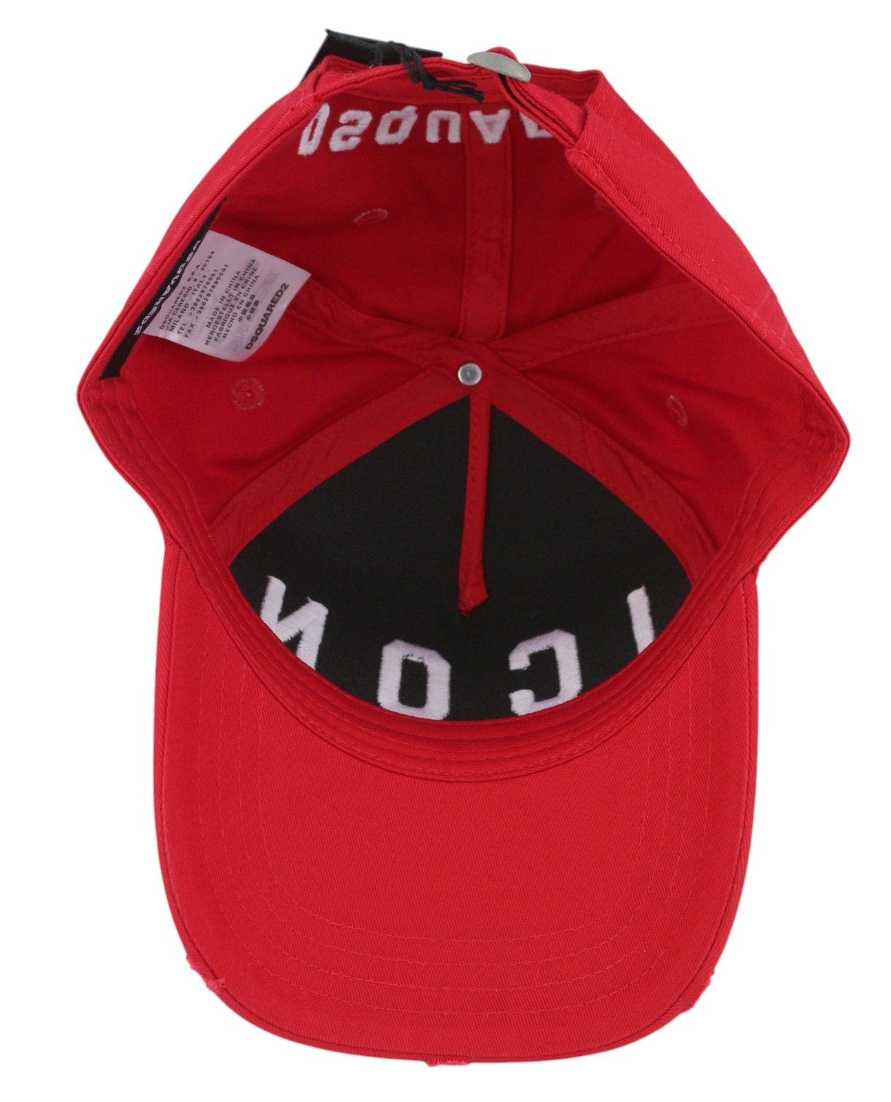 DSQUARED2 Men Cap OS Red Embroidered Logo Baseball Unisex