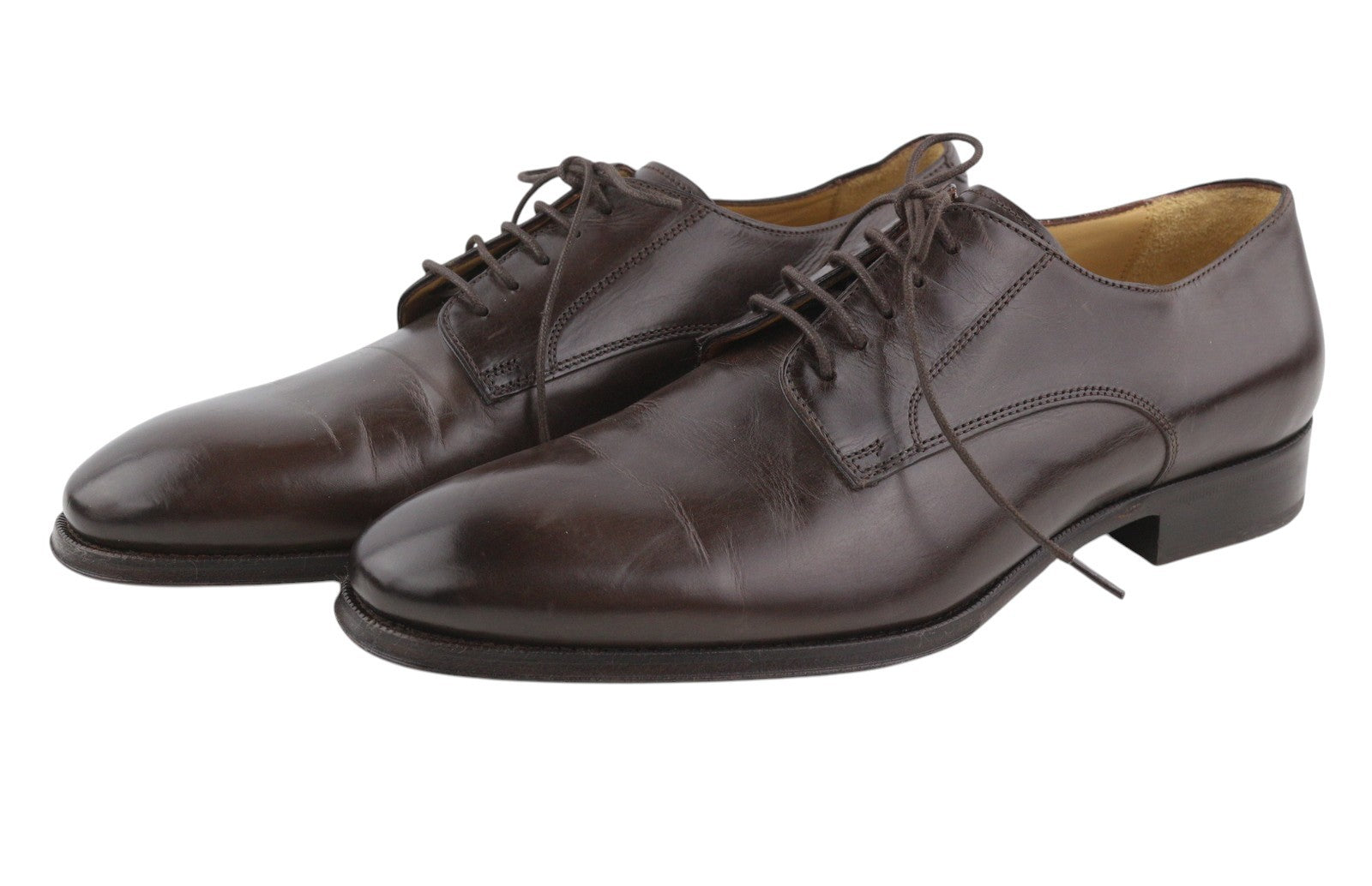 SUITSUPPLY FW1000 Men Formal Shoes EU42 Brown Leather Lace Up Square Toe