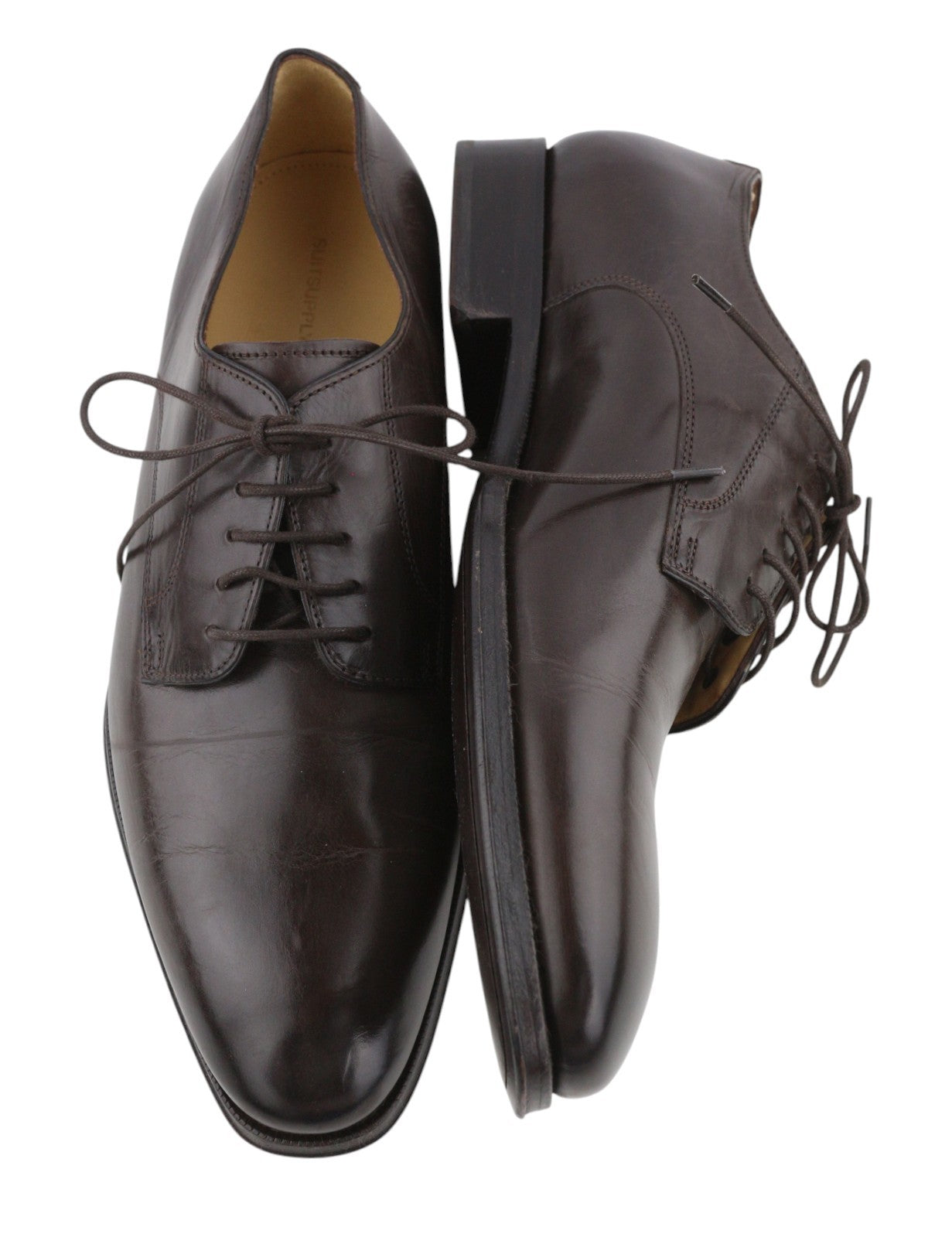 SUITSUPPLY FW1000 Men Formal Shoes EU42 Brown Leather Lace Up Square Toe