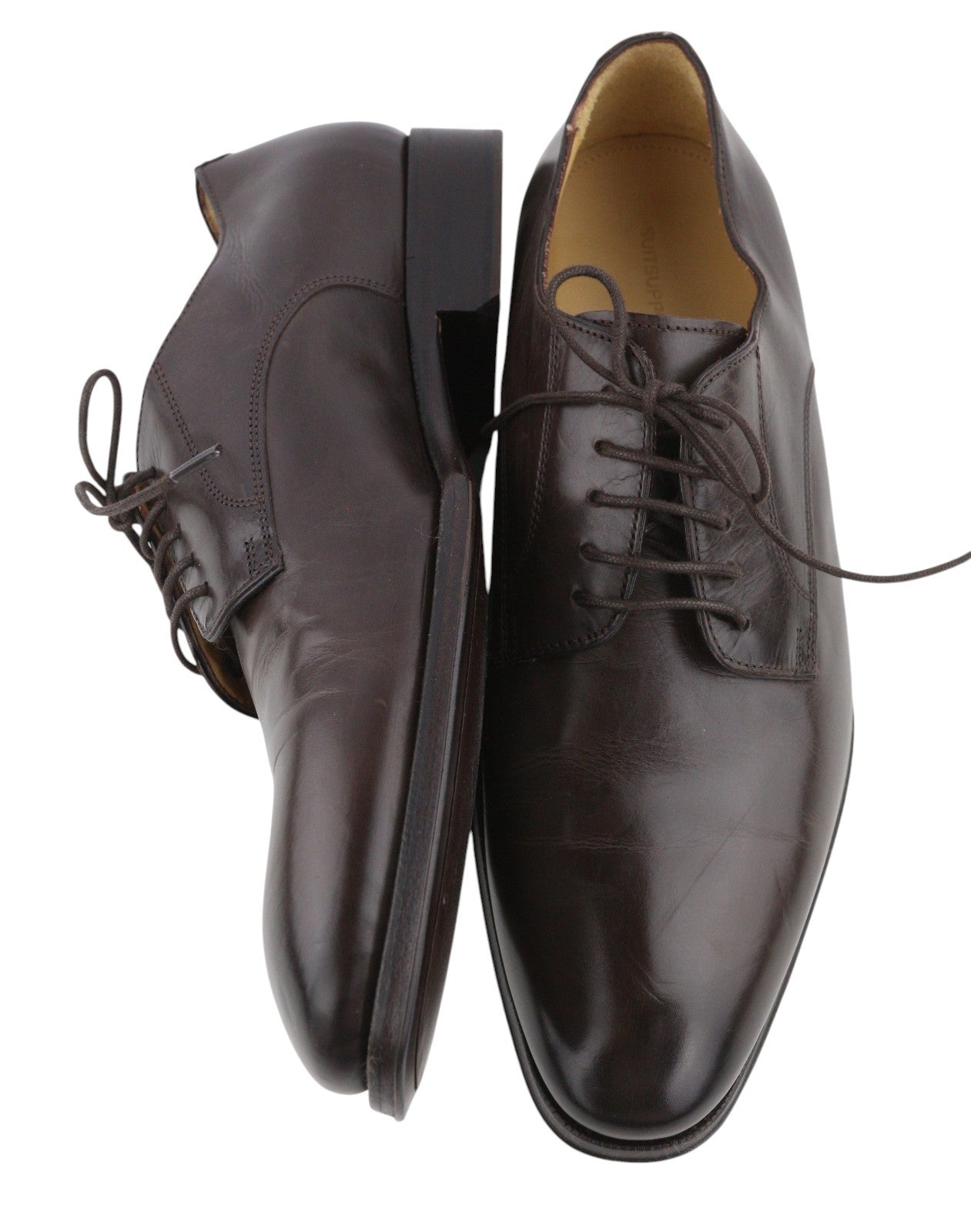 SUITSUPPLY FW1000 Men Formal Shoes EU42 Brown Leather Lace Up Square Toe